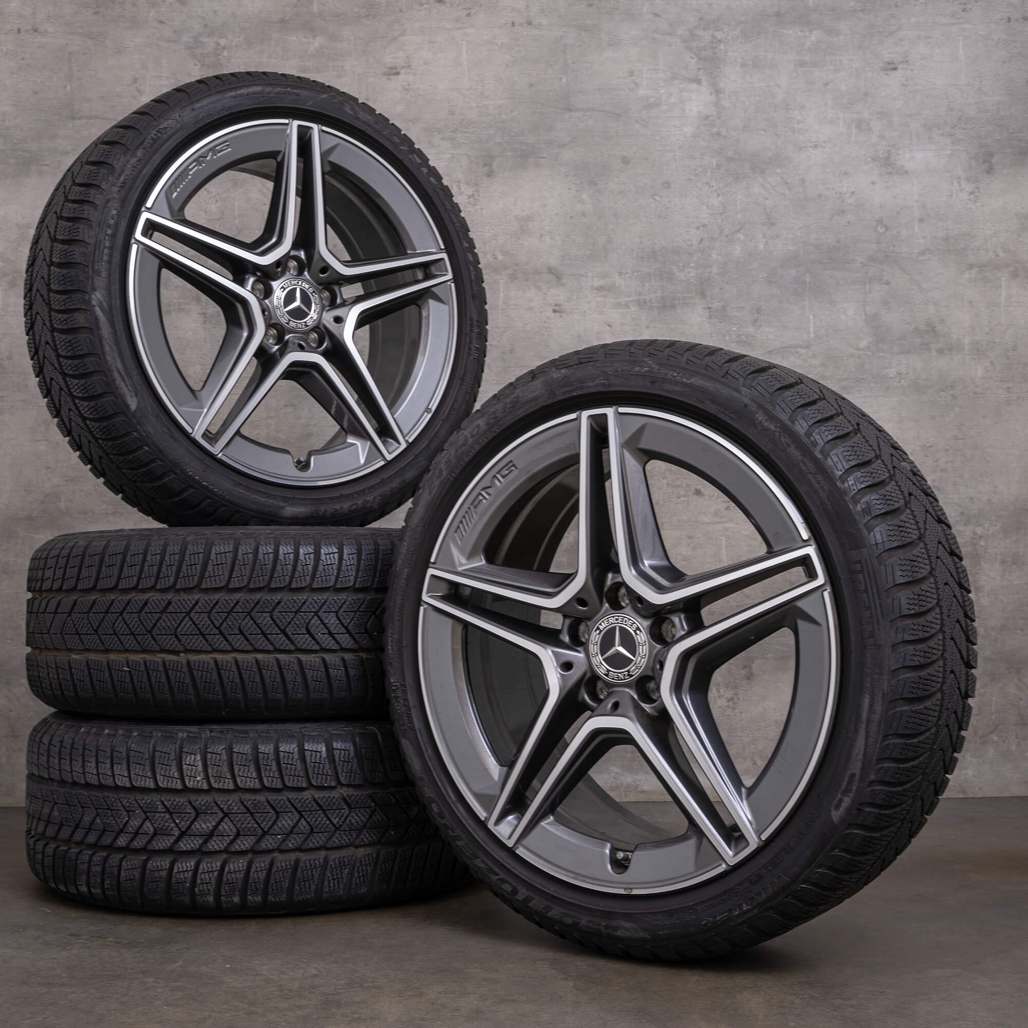 OEM Mercedes Benz CLS AMG winter wheels 19 inch C257 rims A2574011500 himalaya gray glossy turned