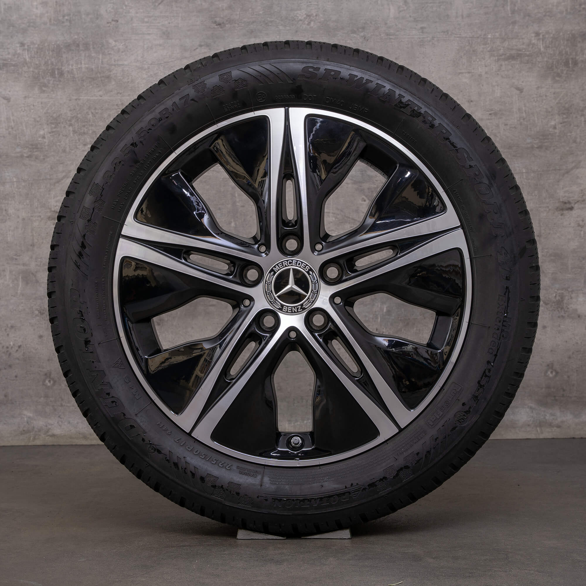 Originele Mercedes Benz C-Klasse winterwielen 17 inch W205 S205 C205 A205 velgen A2054019000 zwart gepolijst