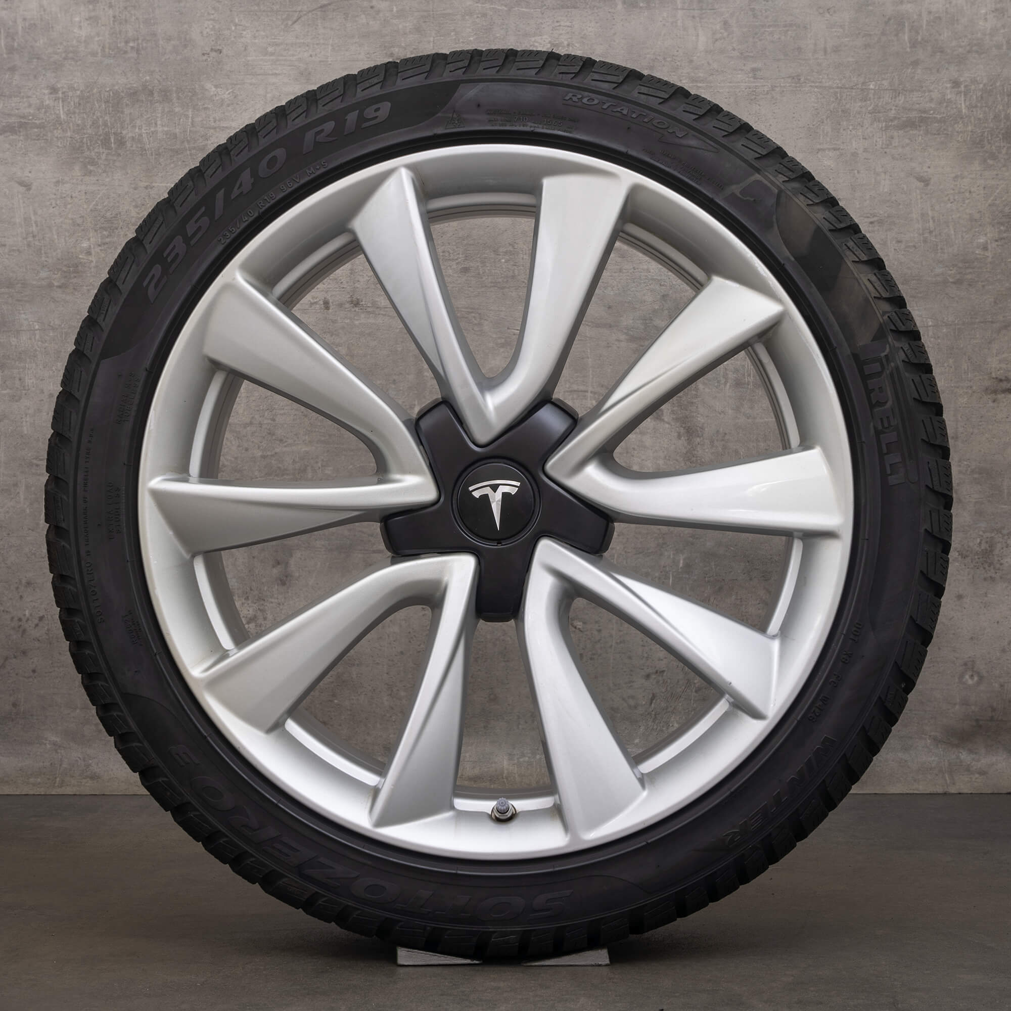 OEM Tesla Model 3 19 inch rims winter tires 1044224-00-B silver Bluetooth