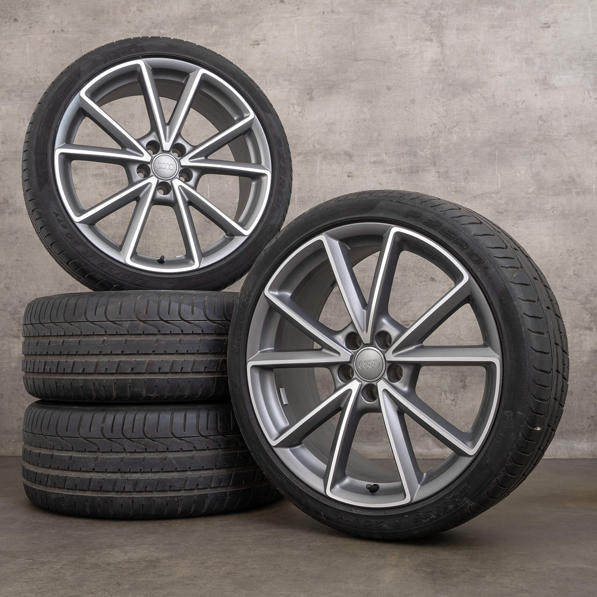 OEM Audi Q3 RSQ3 8U 20 inch summer tires rims 8U0601025AK titanium matt
