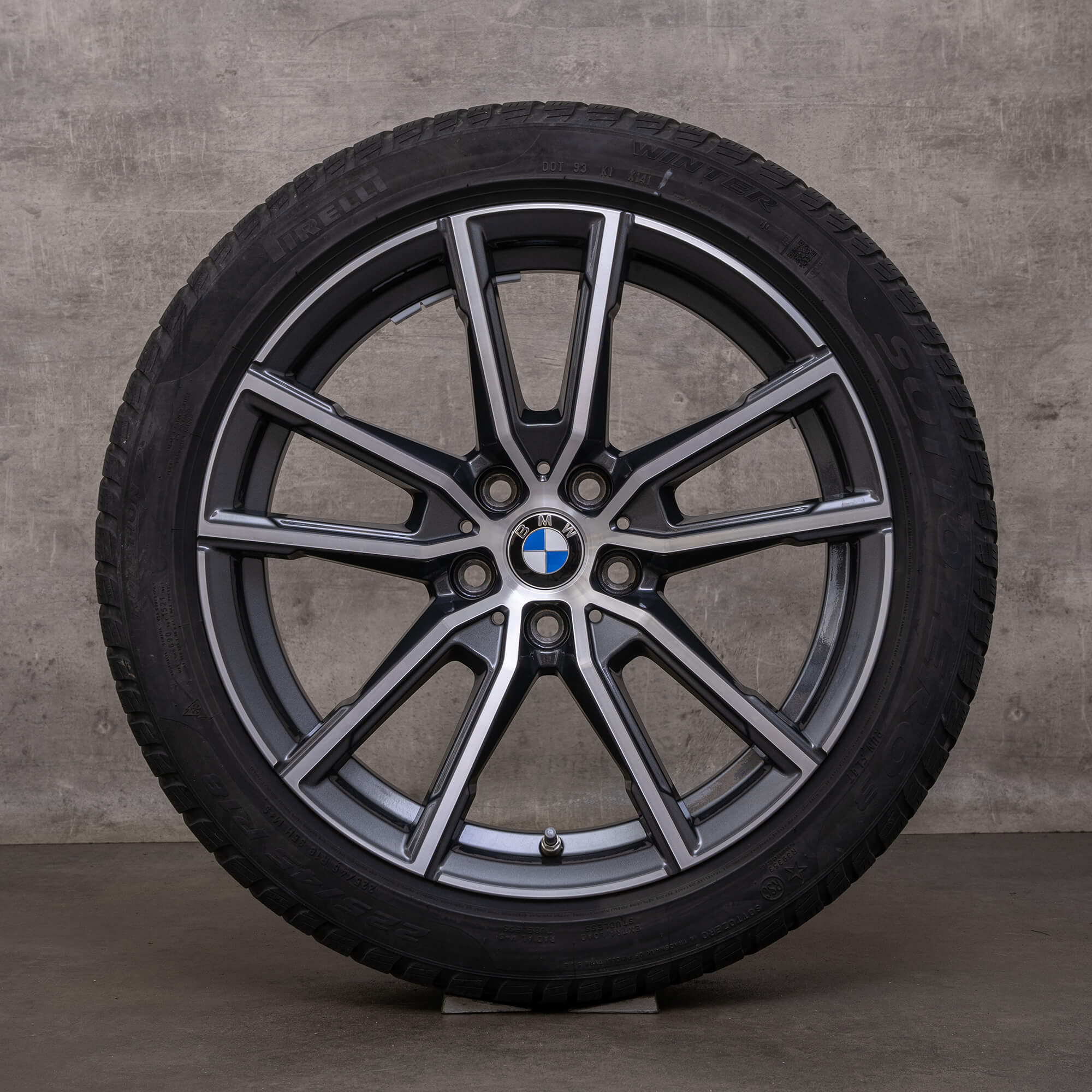 Jantes de inverno originais BMW série 2 3 4 jantes 18 polegadas G42 G20 G21 G22 G23 6883522 cinzento órbita polimento dianteiro