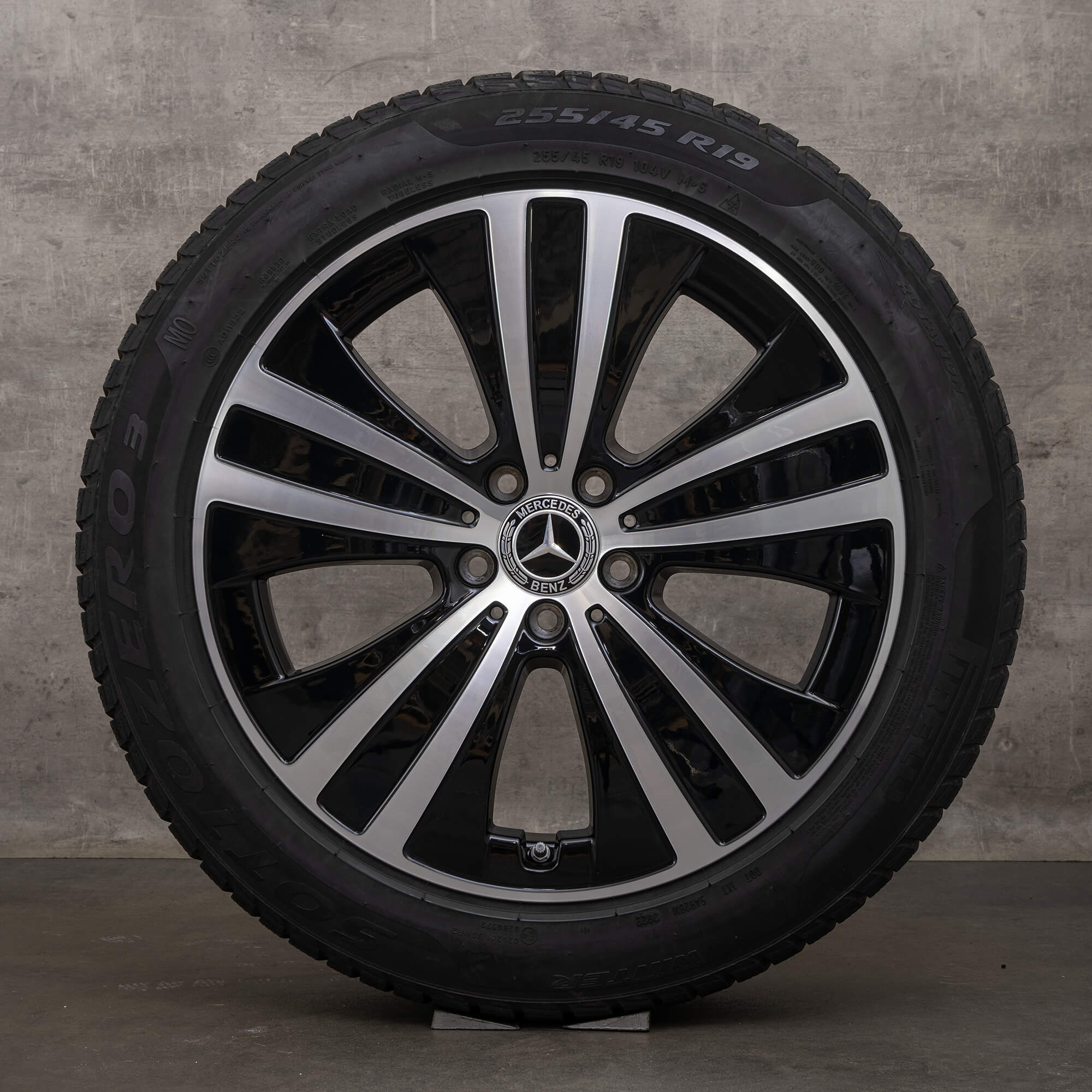 Jante originale Mercedes Benz EQE de iarnă 19 inch V295 jante A2954011200 negru lucios