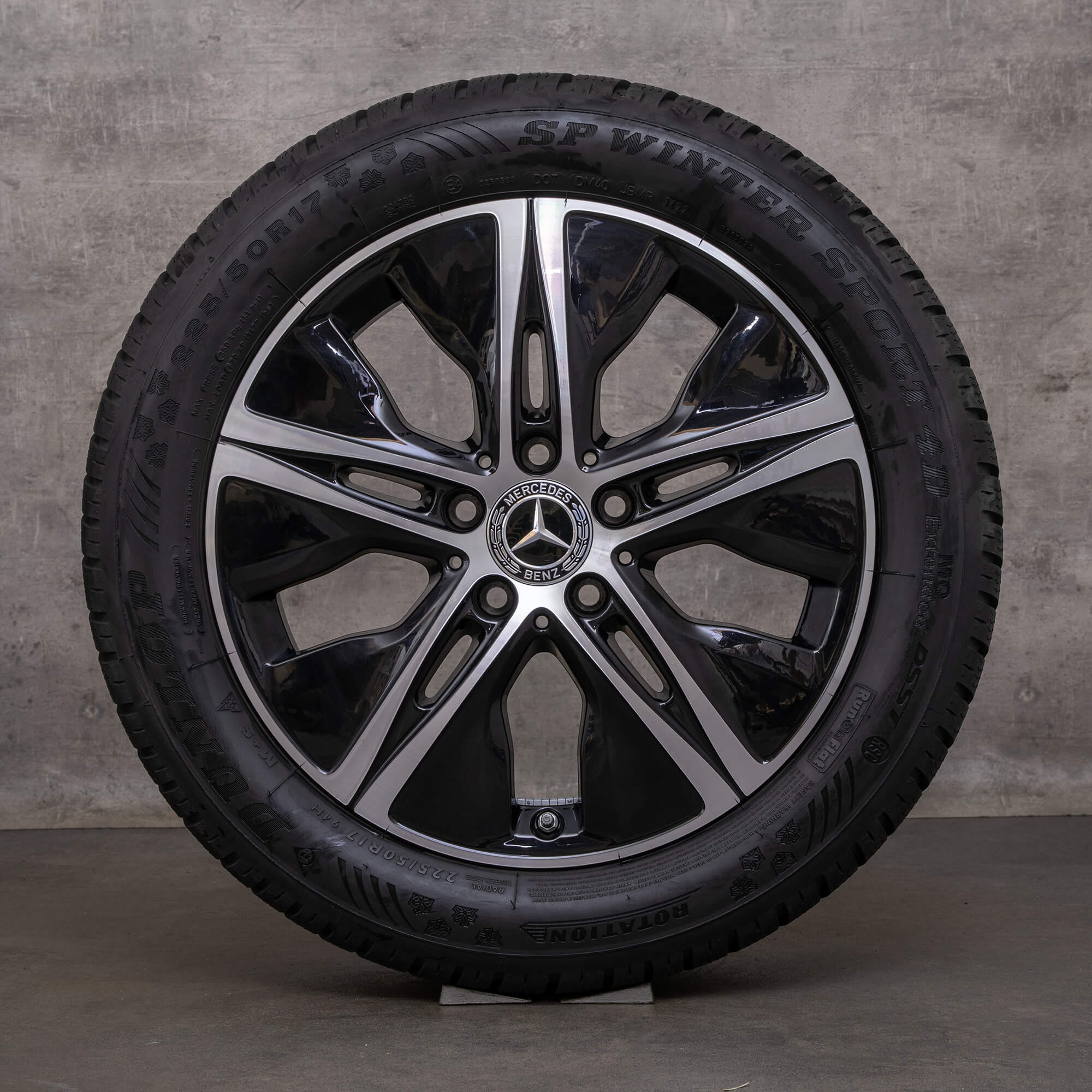 Originele Mercedes Benz C-Klasse winterwielen 17 inch W205 S205 C205 A205 velgen A2054019000 zwart gepolijst