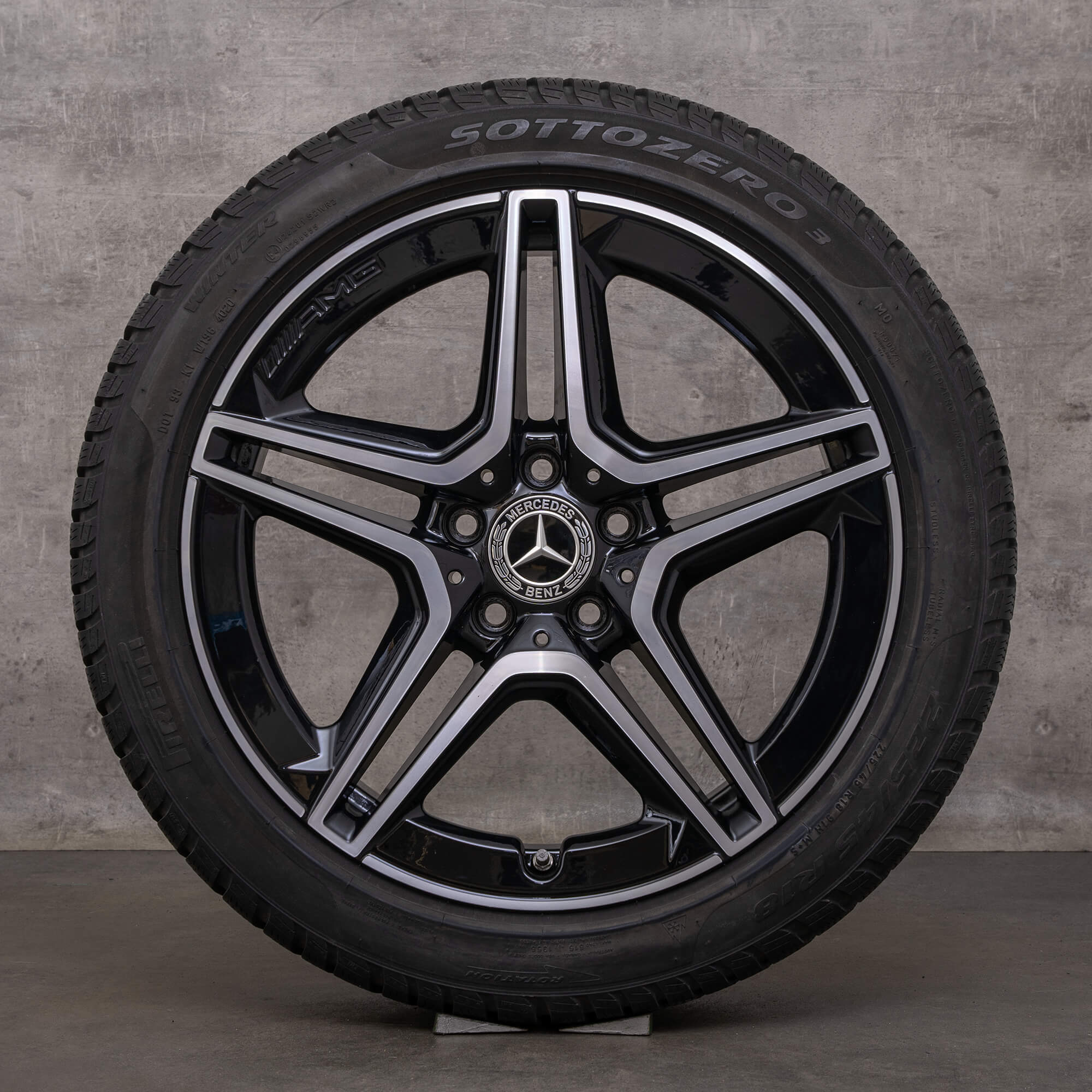 Originele Mercedes Benz A B-klasse CLA AMG winterwielen 18 inch W177 V177 W247 X118 C118 velgen A1774011500 zwart glanzend gedraaid