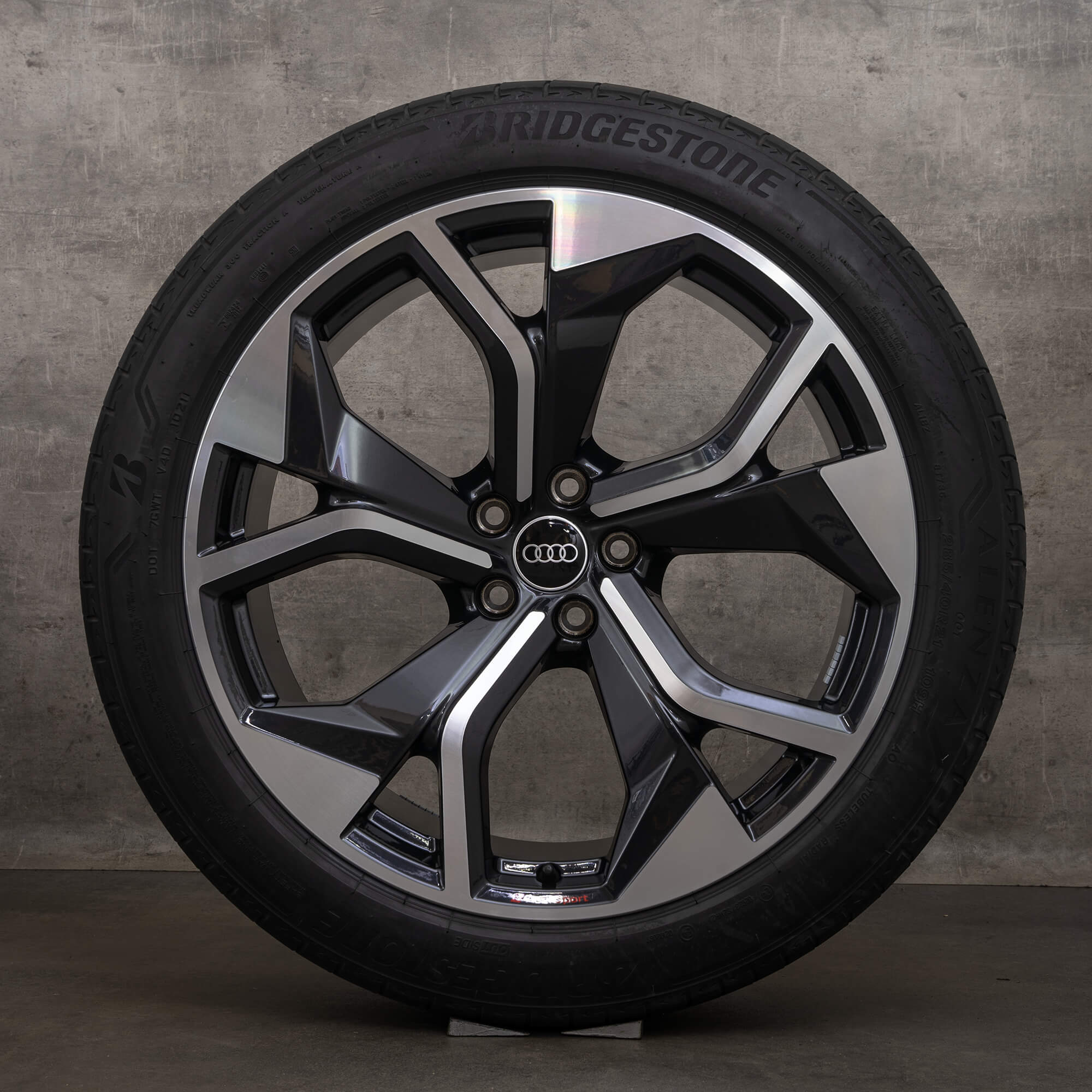 Jantes originais Audi e-tron 21 polegadas S GE rodas de verão Aero 4KE601025AD pretas alto brilho