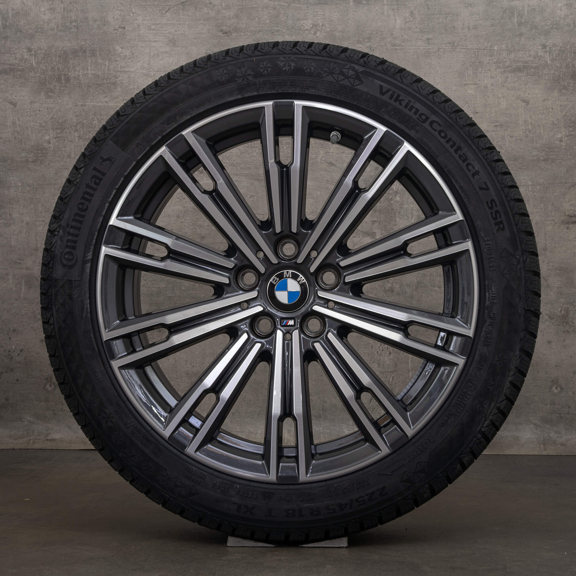 Llantas de invierno originales BMW Serie 2, 3, 4, 18 pulgadas, G42, G20, G21, G22, G23, estilo llantas 790 M 8089890, pulido frontal gris órbita NUEVO