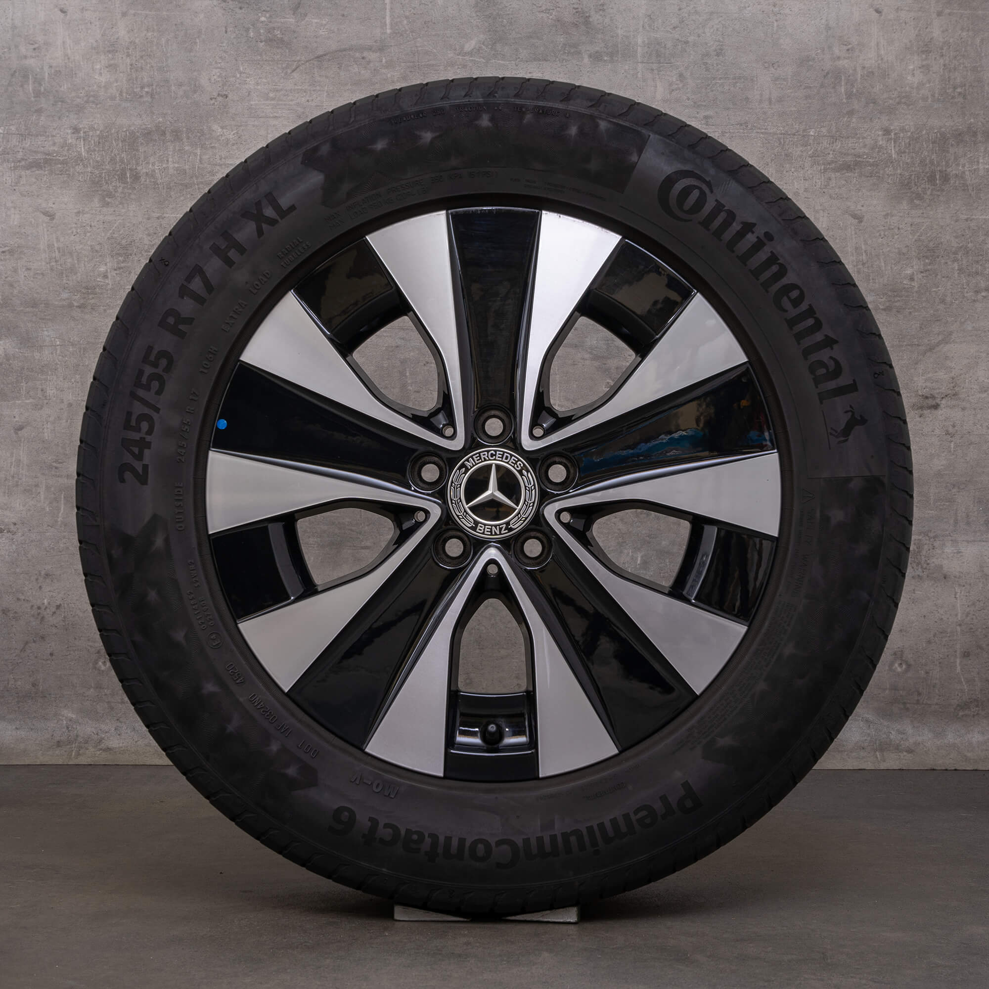 Originele Mercedes Benz EQV winterwielen 17 inch W447 velgen A4474015200 zwart glanzend gedraaid