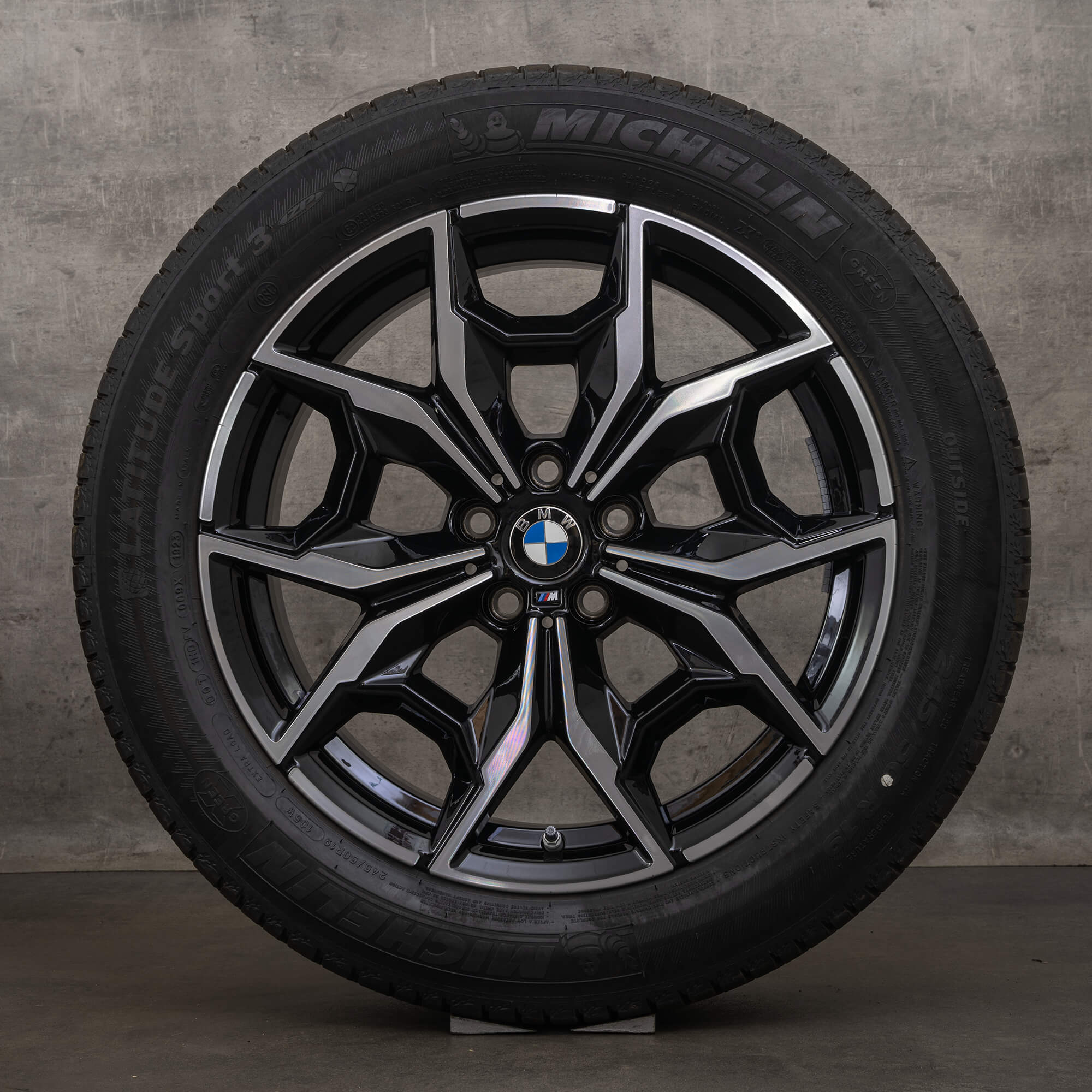 OEM BMW X3 X4 rims 19 inch G01 G02 summer wheels Styling 887 M 7916263 black high gloss