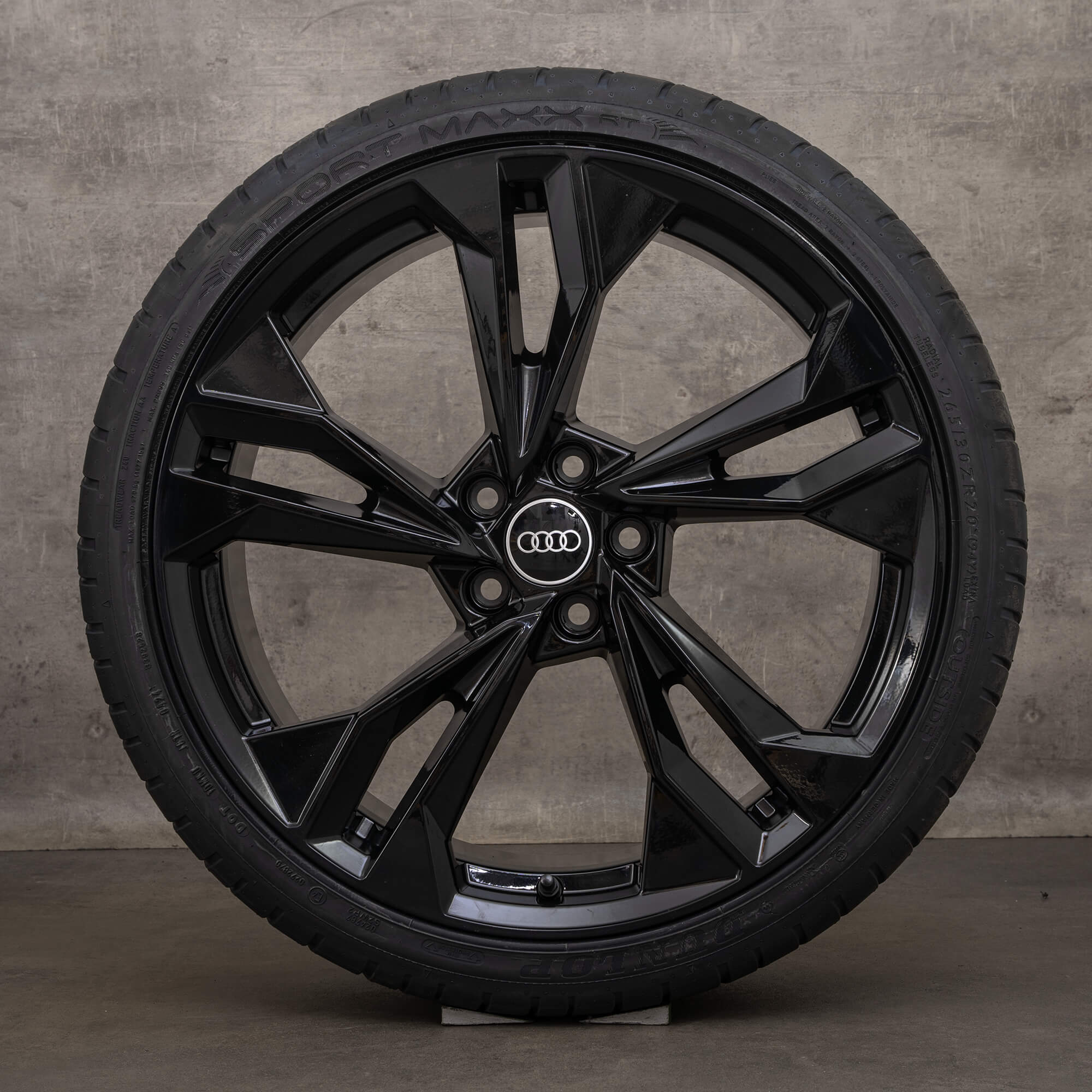 OEM Audi A5 S5 F5 8W B9 20 inch summer tires 8W0601025EQ rims black