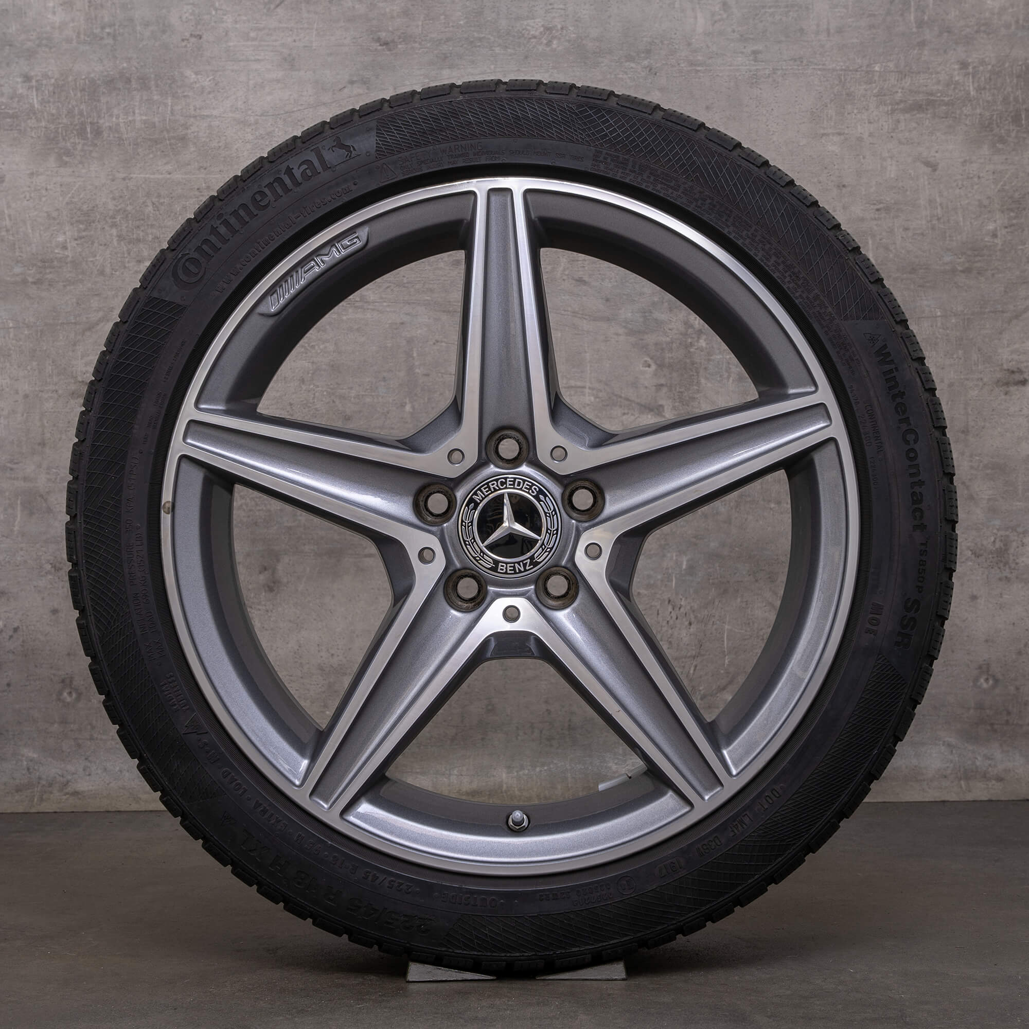 OEM AMG Mercedes Benz C-Class winter tires 18 inch W205 S205 C205 A205 rims A2054011100 himalaya grey glossy turned