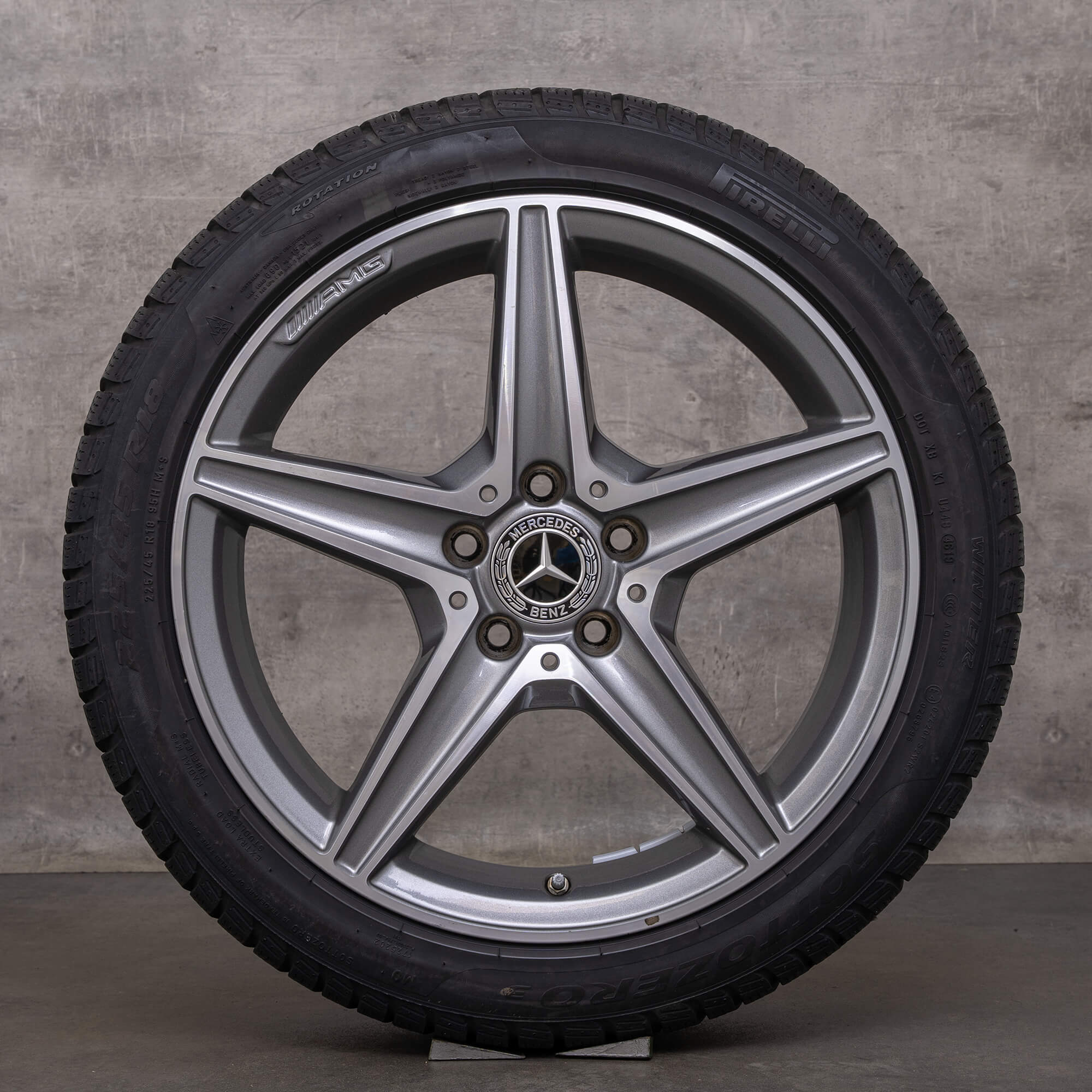 OEM Mercedes Benz C-Class AMG winter wheels 18 inch W205 S205 C205 A205 rims A2054011100 himalaya gray glossy turned