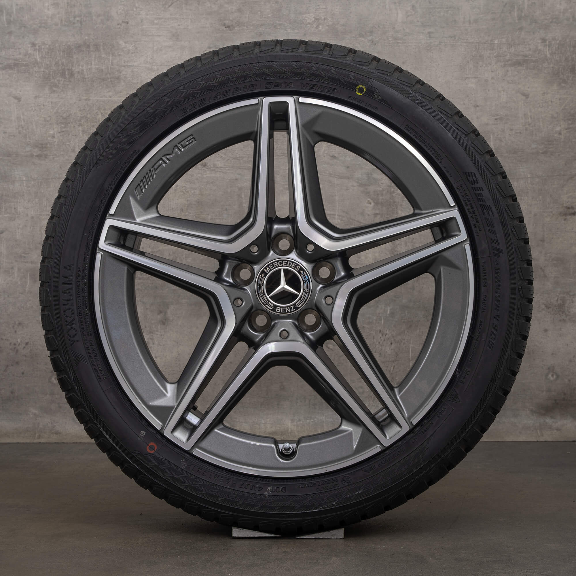 OEM AMG Mercedes Benz C Class C43 rims 18 inch W205 S205 C205 A205 winter tires A2054019900 A2054019600