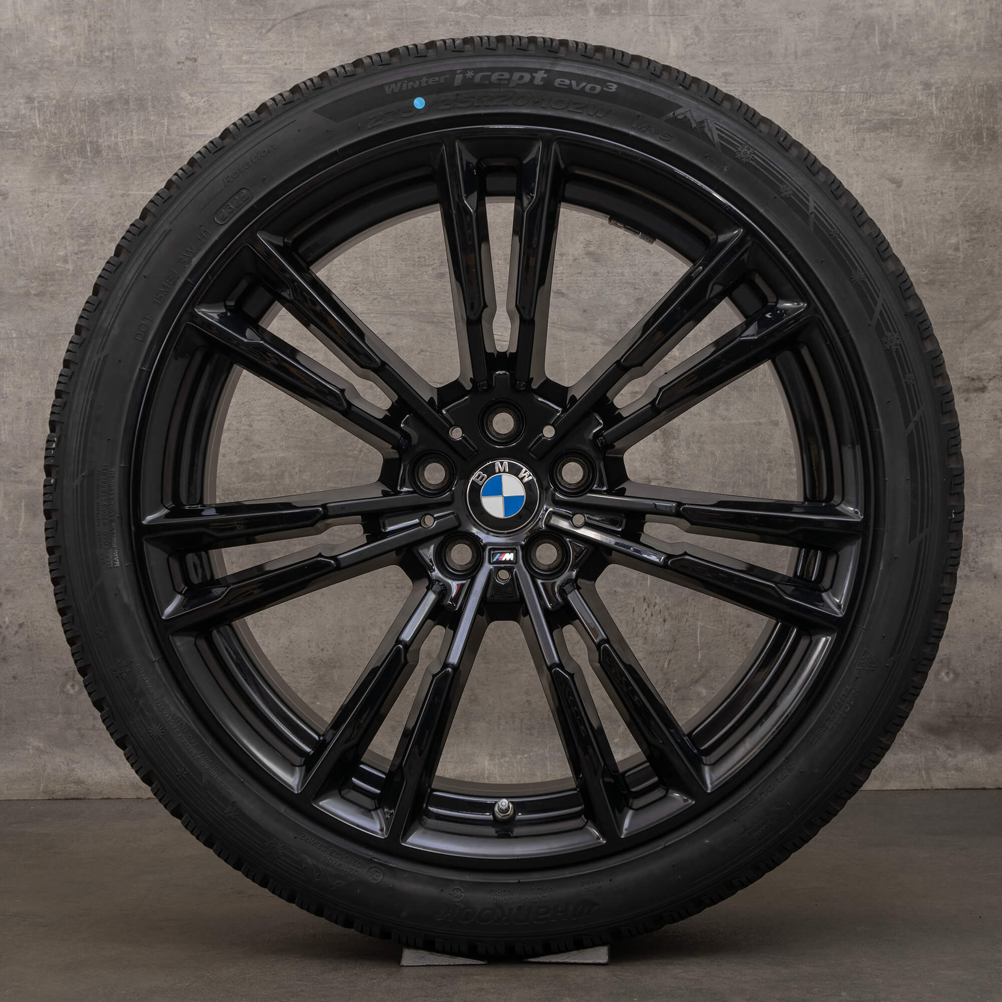 Jante anvelope de iarna originale BMW M5 F90 20 inch 706 M 7857077 7857078 negre