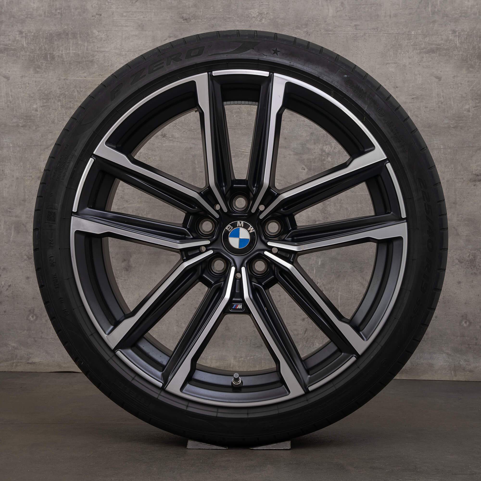 Jantes d'origine BMW Série 2 3 4 19 pouces G42 G20 G21 G22 G23 pneus été 8747000 8747001 Style 797 M noir de jais brillant