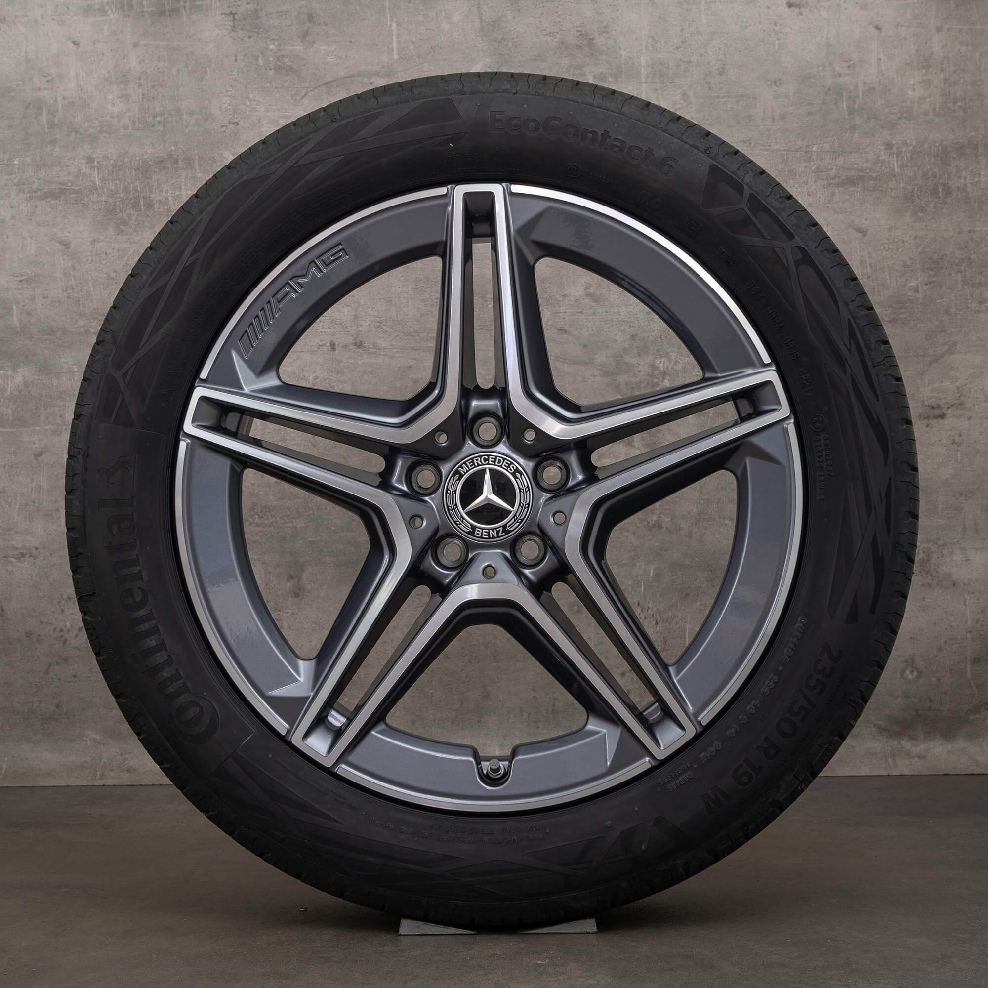 OEM AMG Mercedes GLA H247 GLB X247 19 inch summer tires rims A2474011500 himalaya grey high-sheen