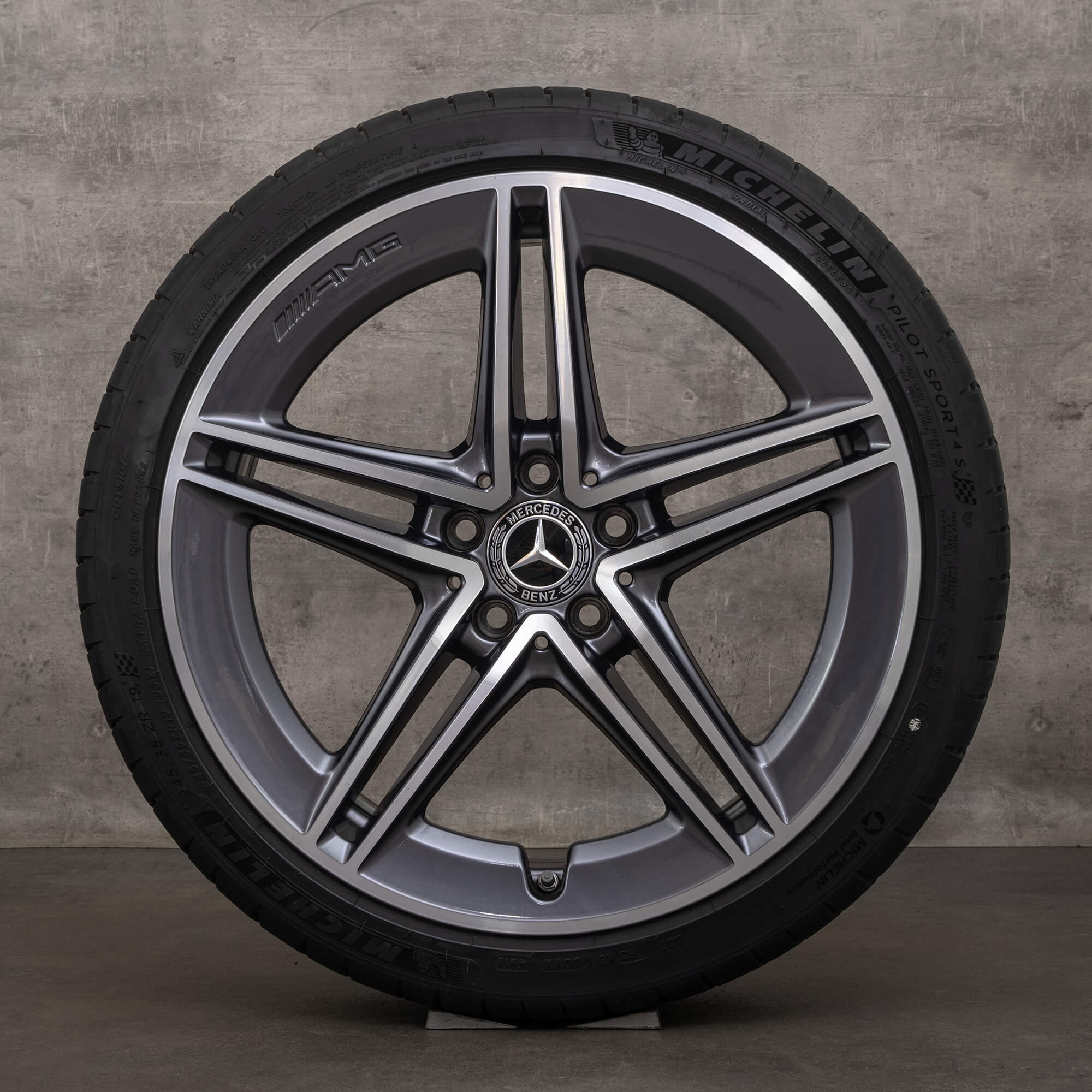 OEM Mercedes Benz AMG A Class rims 19 inch W177 A45 summer wheels A1774012300 himalaya grey high-sheen