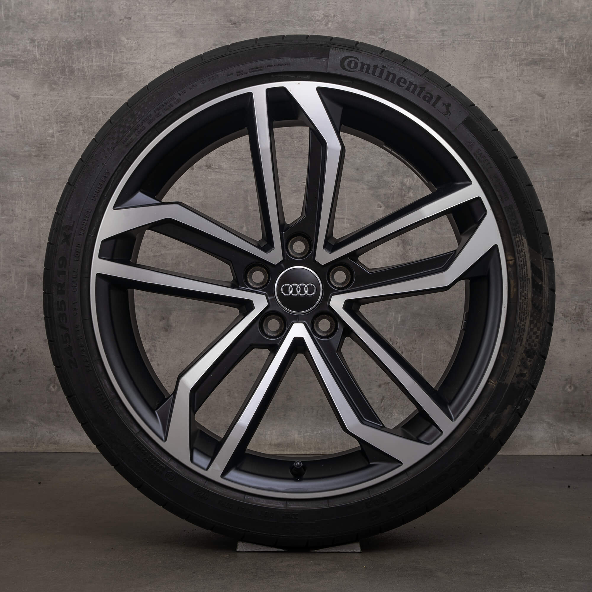 OEM Audi A4 S4 rims 19 inch B9 8W summer wheels 8W0071499 Sidus black matt high-sheen