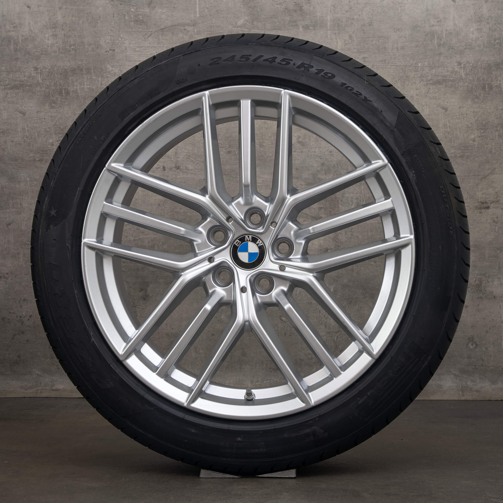 Jantes d'origine BMW Série 5 i5 19 pouces G60 G61 jantes été style 933 5A324D6 argent NEUF