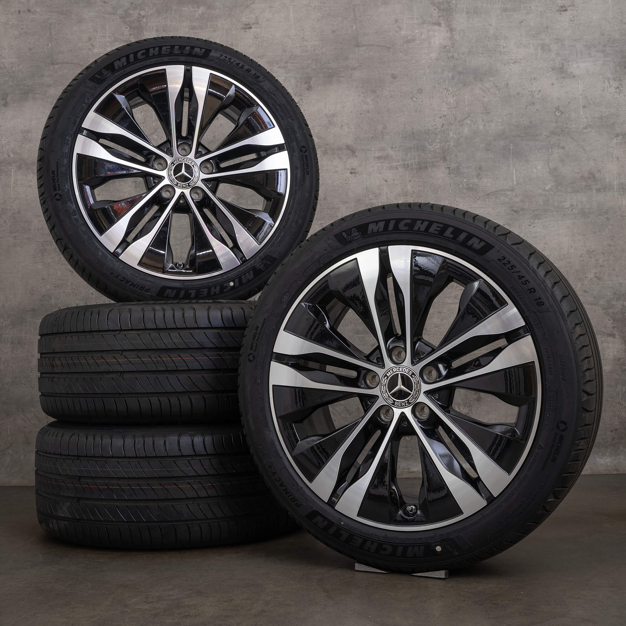 Originele Mercedes Benz C-Klasse Hybride winterwielen 18 inch W206 S206 C300e C300de C400e velgen A2064017300 A2064011400 zwart glans NIEUW