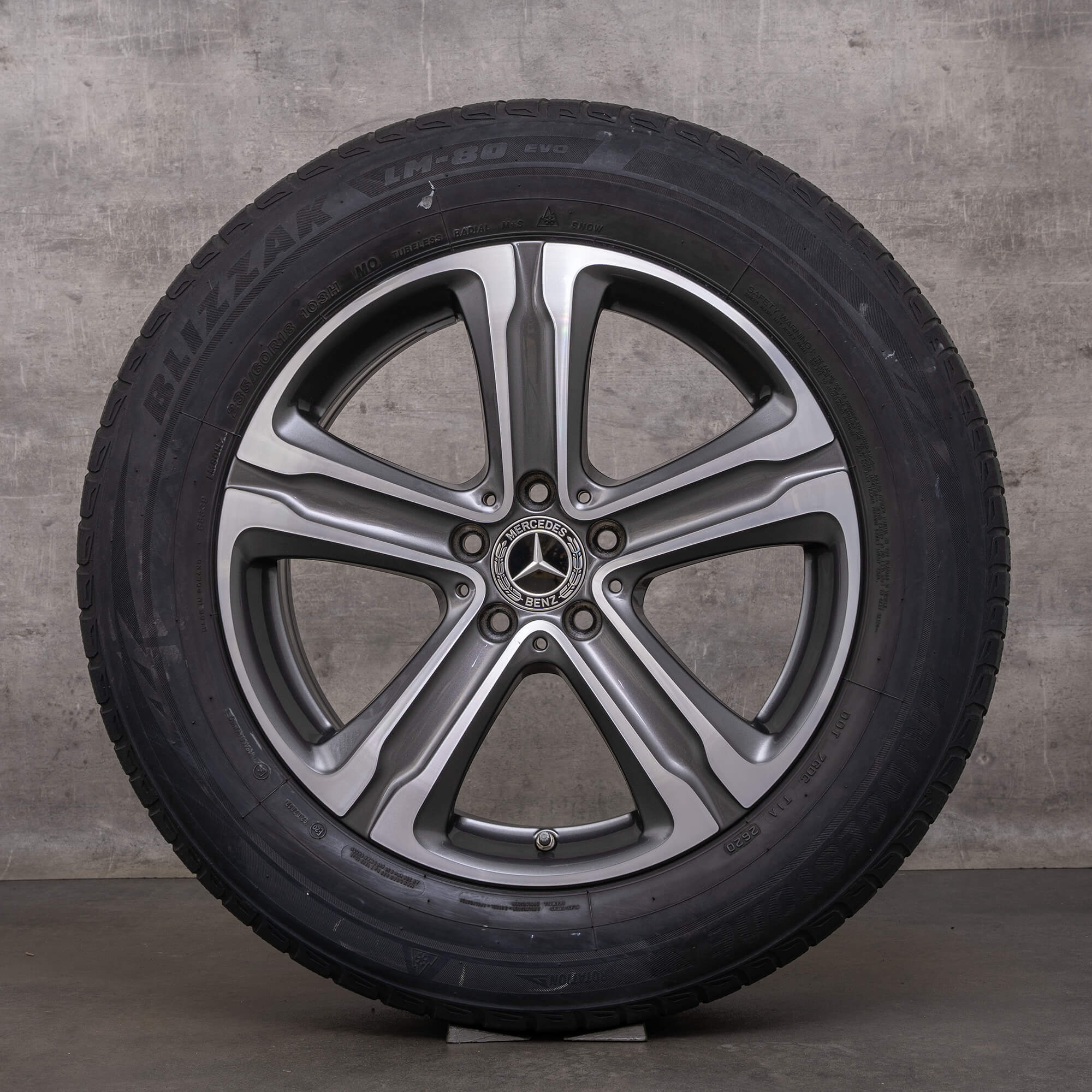 OEM Mercedes Benz GLC winter wheels 18 inch X253 C253 rims A2534010700 himalaya grey glossy turned