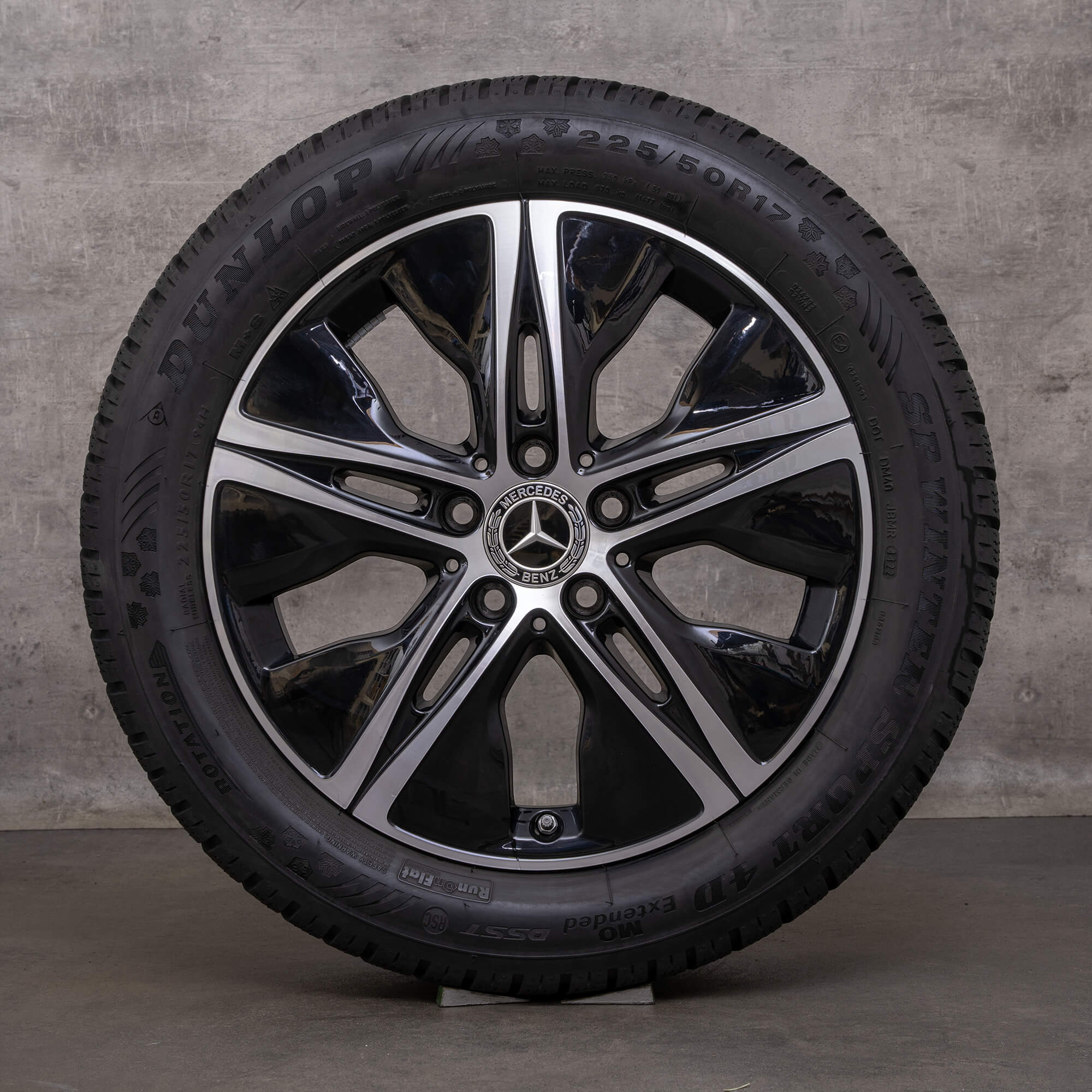 Originele Mercedes Benz C-Klasse winterwielen 17 inch W205 S205 C205 A205 velgen A2054019000 zwart gepolijst