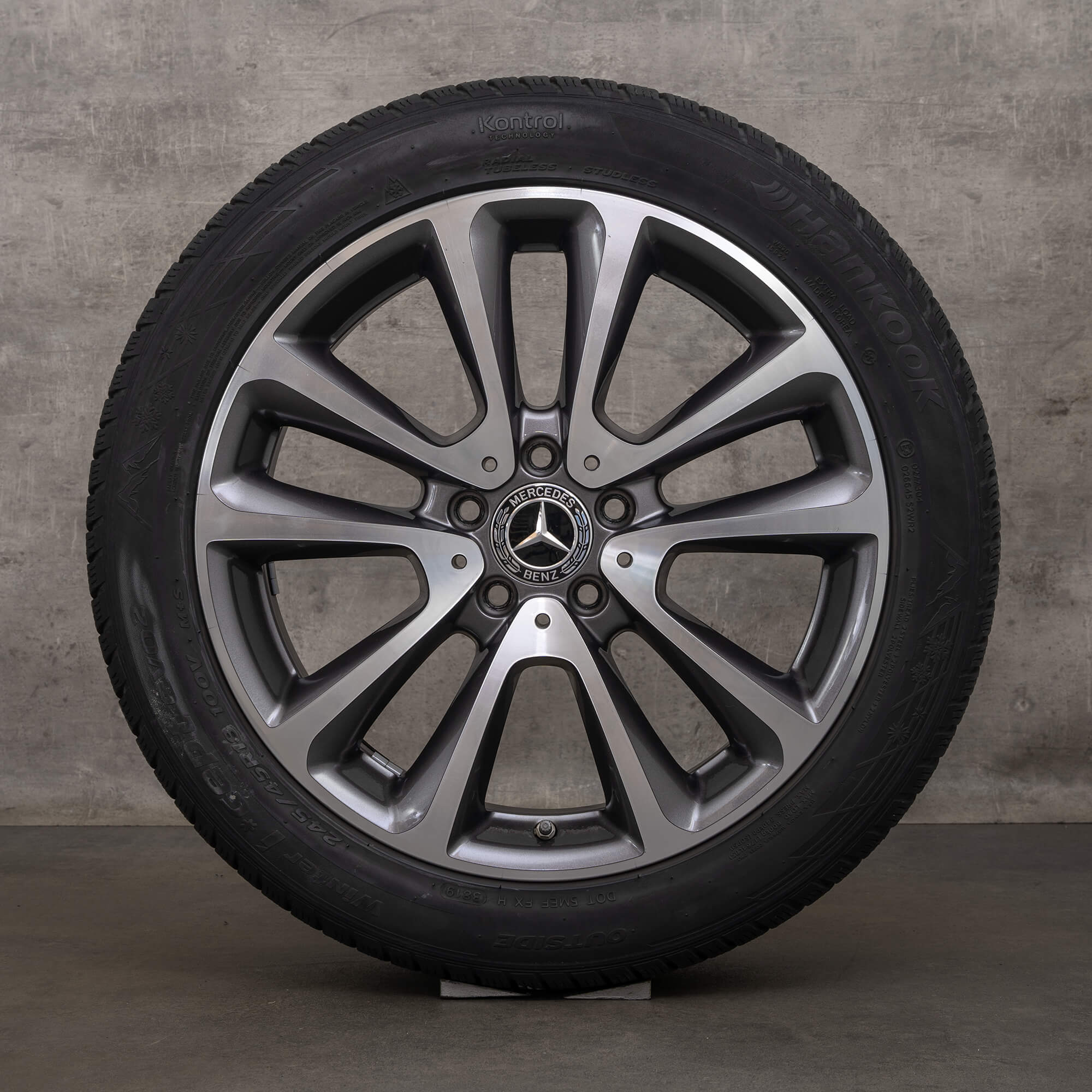 Jante originale Mercedes Benz Clasa E 18 inch W213 S213 C238 A238 anvelope de iarnă A2134011600 A2134010400 gri himalaya