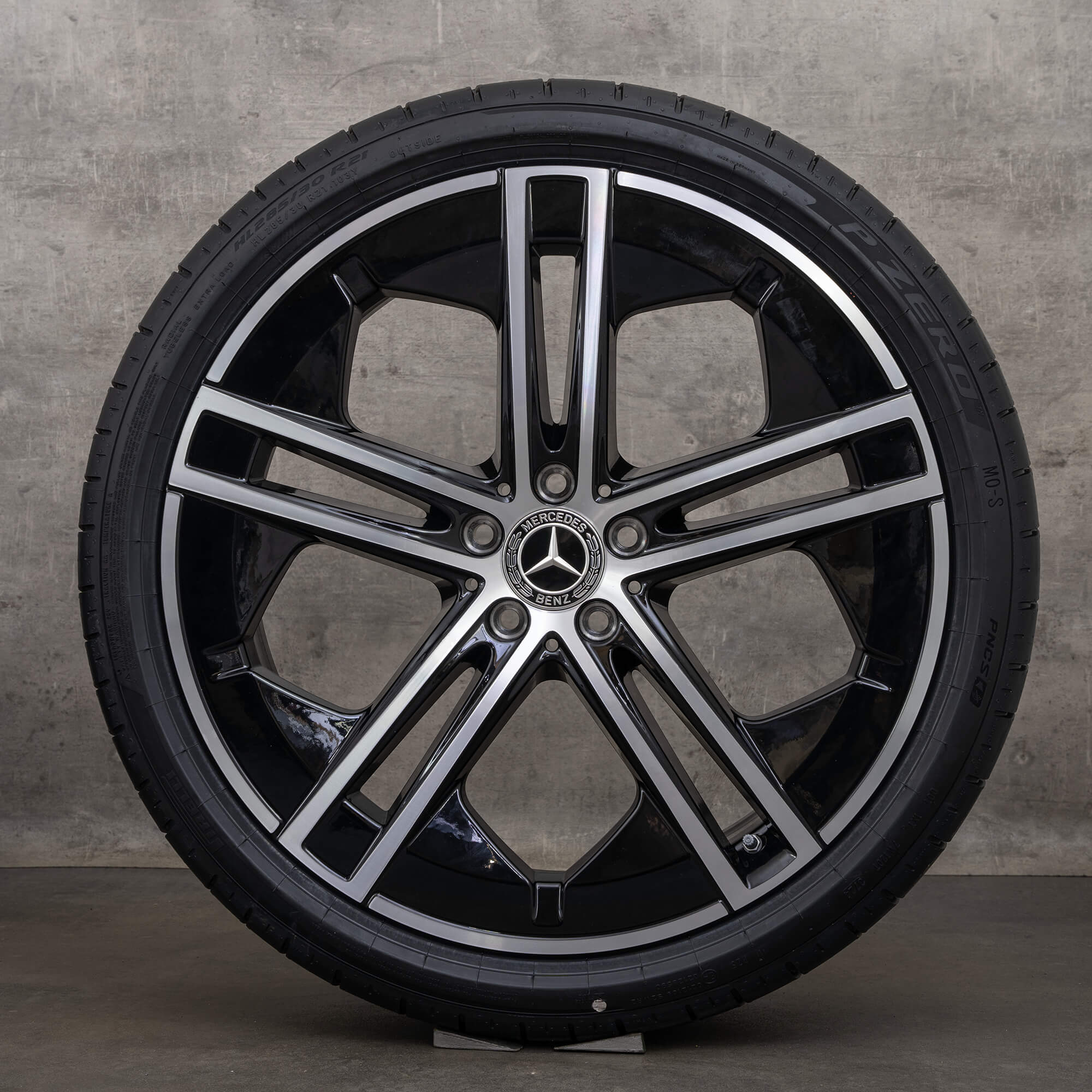 OEM Mercedes Benz EQE rims 21 inch V295 summer wheels A2954011400 A2954011500 black high gloss NEW