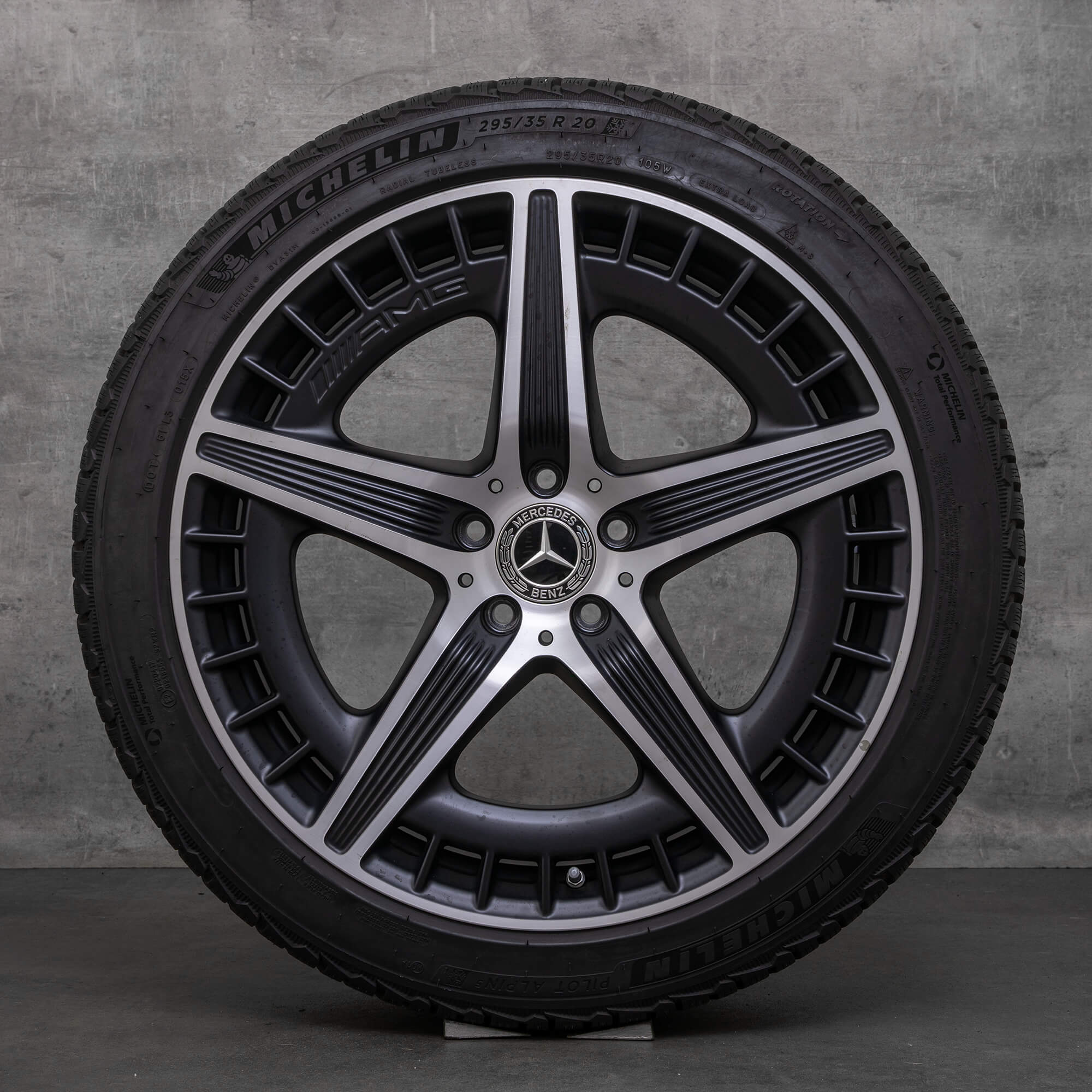 Originele Mercedes Benz EQE 43 53 AMG wintervelgen 20 inch V295 velgen A2954012700 A2954012800 zwart mat glanzend gedraaid