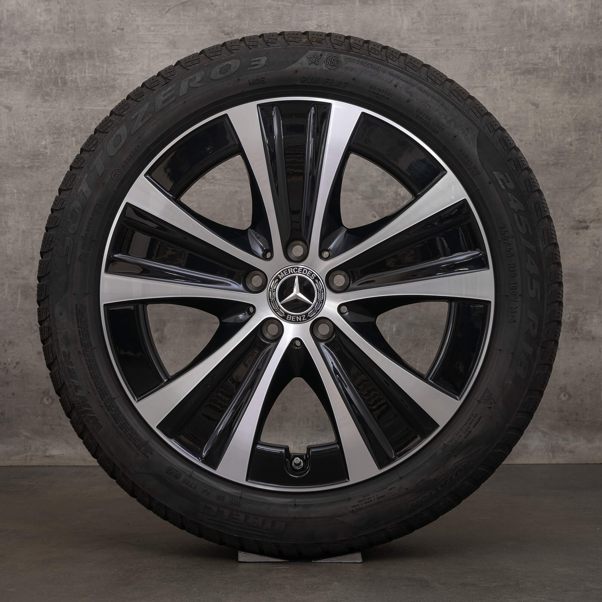 Jante de iarnă Mercedes Benz Clasa E 18 inch W213 S213 C238 A238 jante anvelope A2134013700 negru lucios