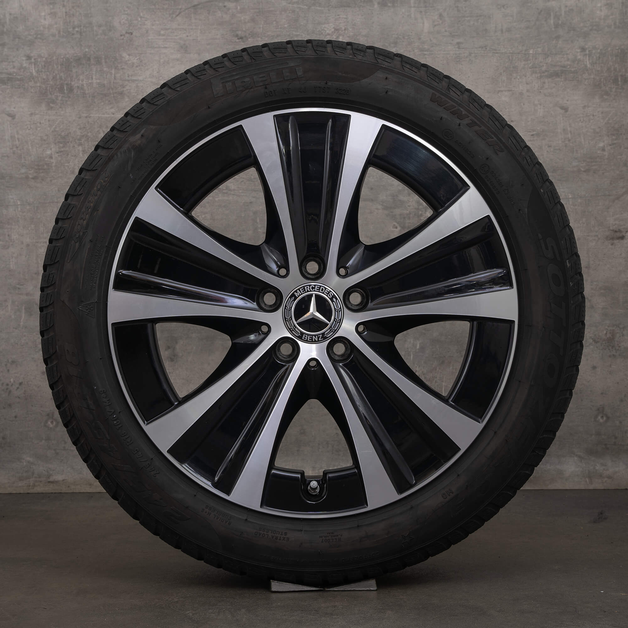 Jante de iarnă Mercedes Benz Clasa E originale 18 inch W213 S213 C238 A238 jante A2134013700 negru lucios