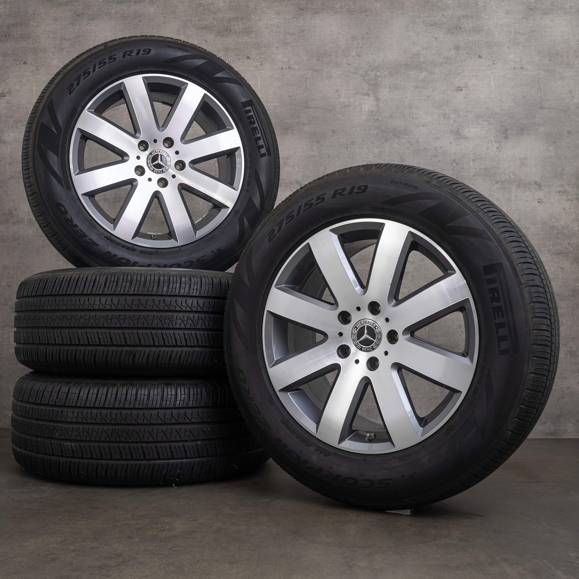 Llantas originales Mercedes Benz Clase G de 19 pulgadas W463A G500 llantas verano A4634011000 gris Himalaya alto brillo