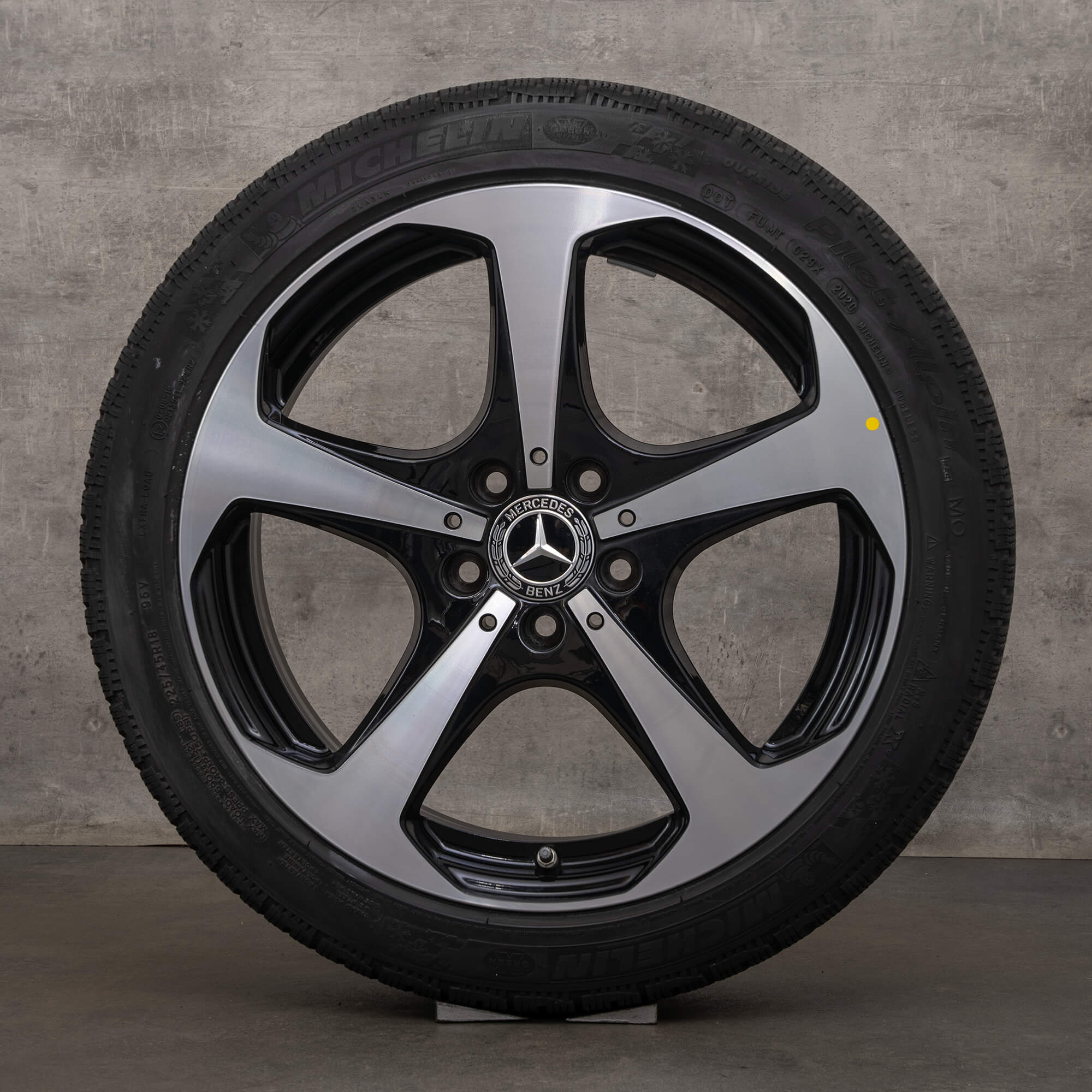 Jante originale Mercedes Benz Clasa C de iarnă 18 inch W205 S205 A205 C205 jante A2054014600 A2054014700 negru lucios