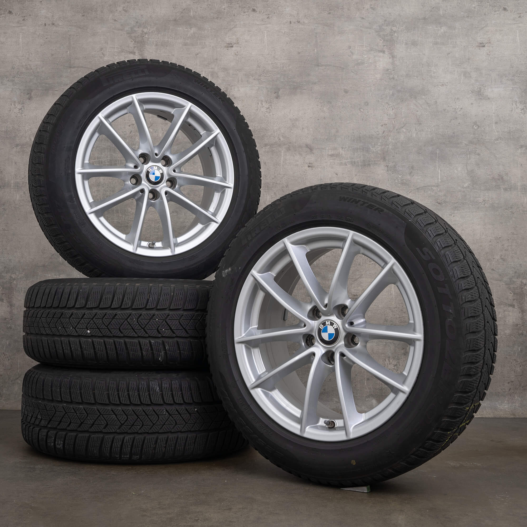 Cerchioni originali BMW Serie 5 G30 G31 da 17 pollici pneumatici invernali 6868217 Styling 618 ruote argento