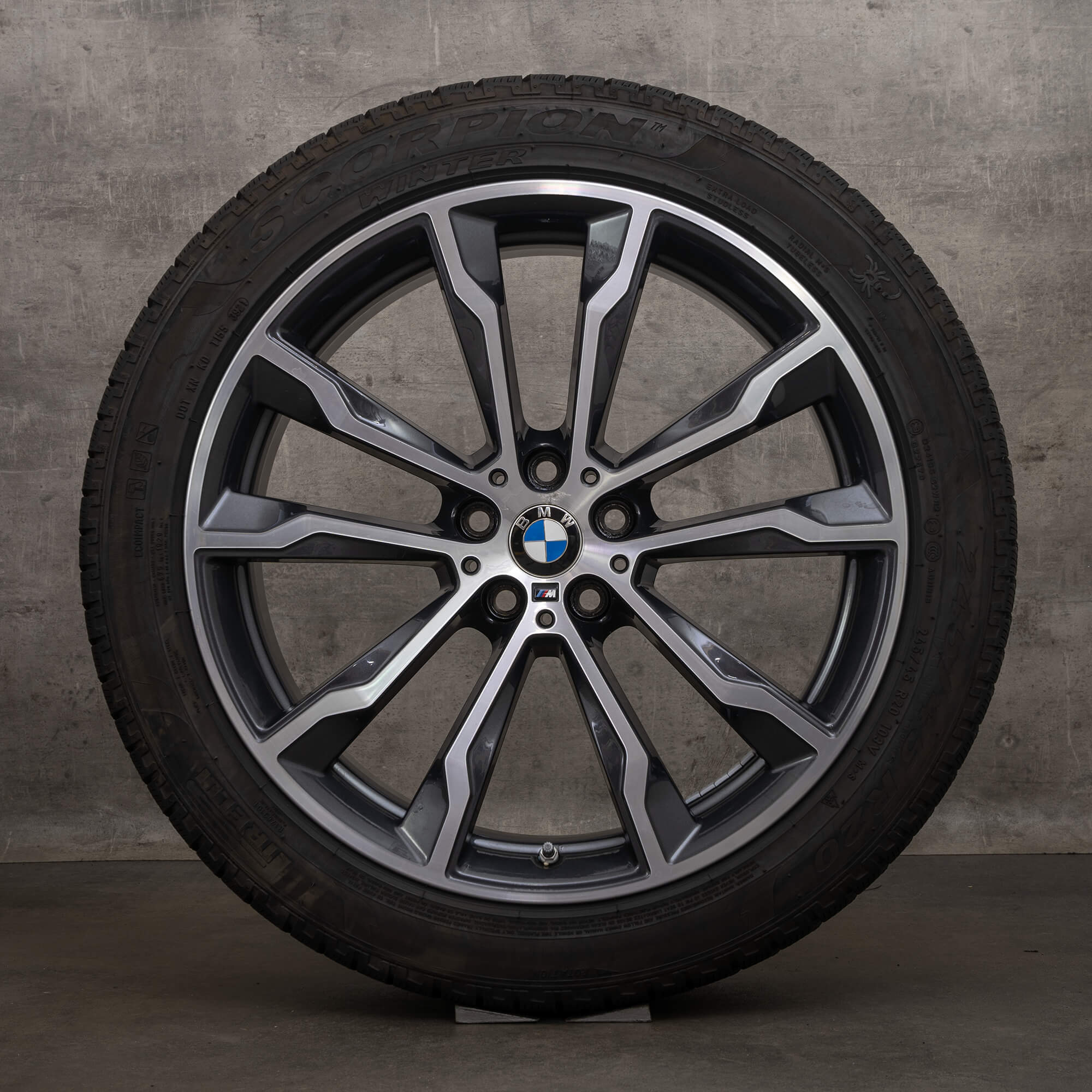 Llantas de invierno originales BMW X3 X4 20 pulgadas G01 G02 llantas estilo 699 M 8010268 pulido frontal gris órbita