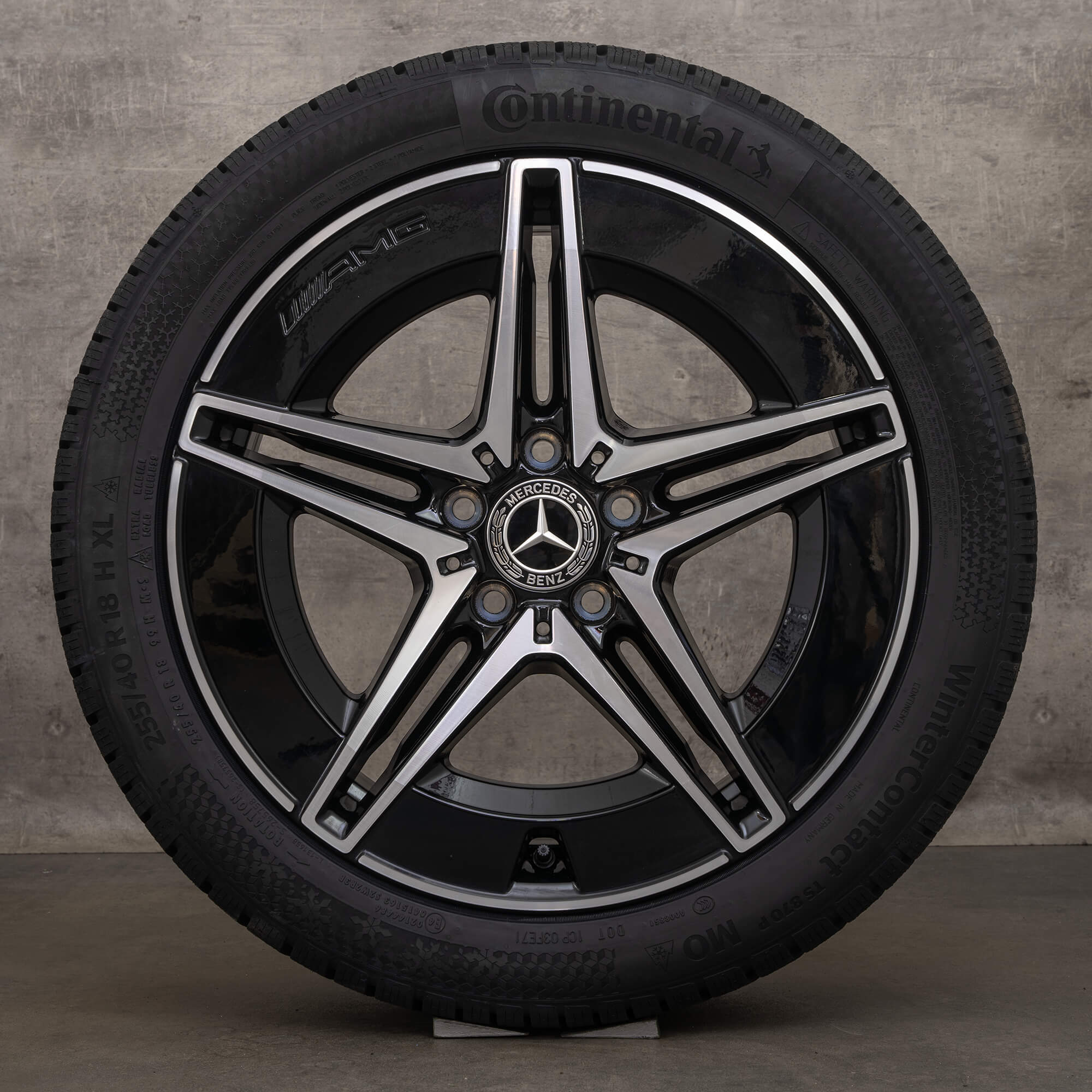 Originele Mercedes Benz C-Klasse Hybride winterwielen 18 inch W206 S206 C300e C300de C400e velgen A2064017600 A2064016600 zwart glans NIEUW