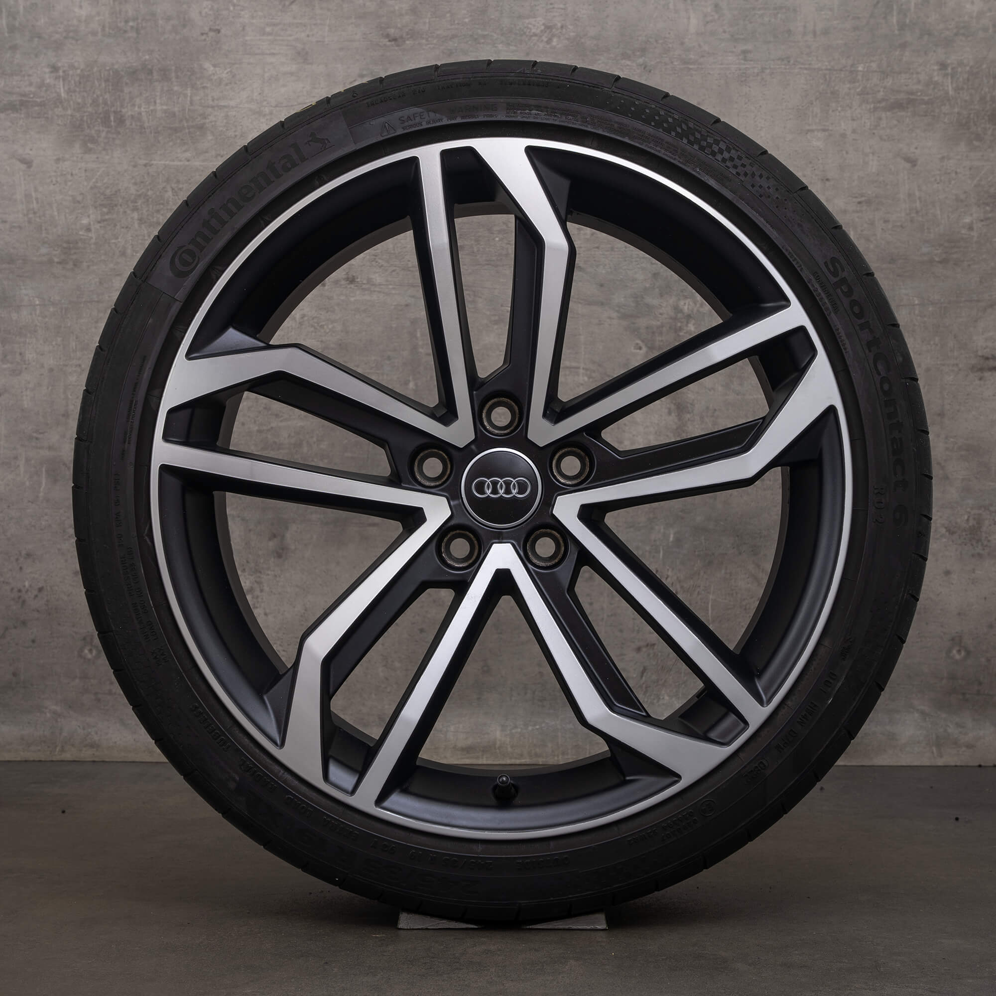 OEM Audi A4 S4 rims 19 inch B9 8W summer wheels 8W0071499 Sidus black matt high-sheen