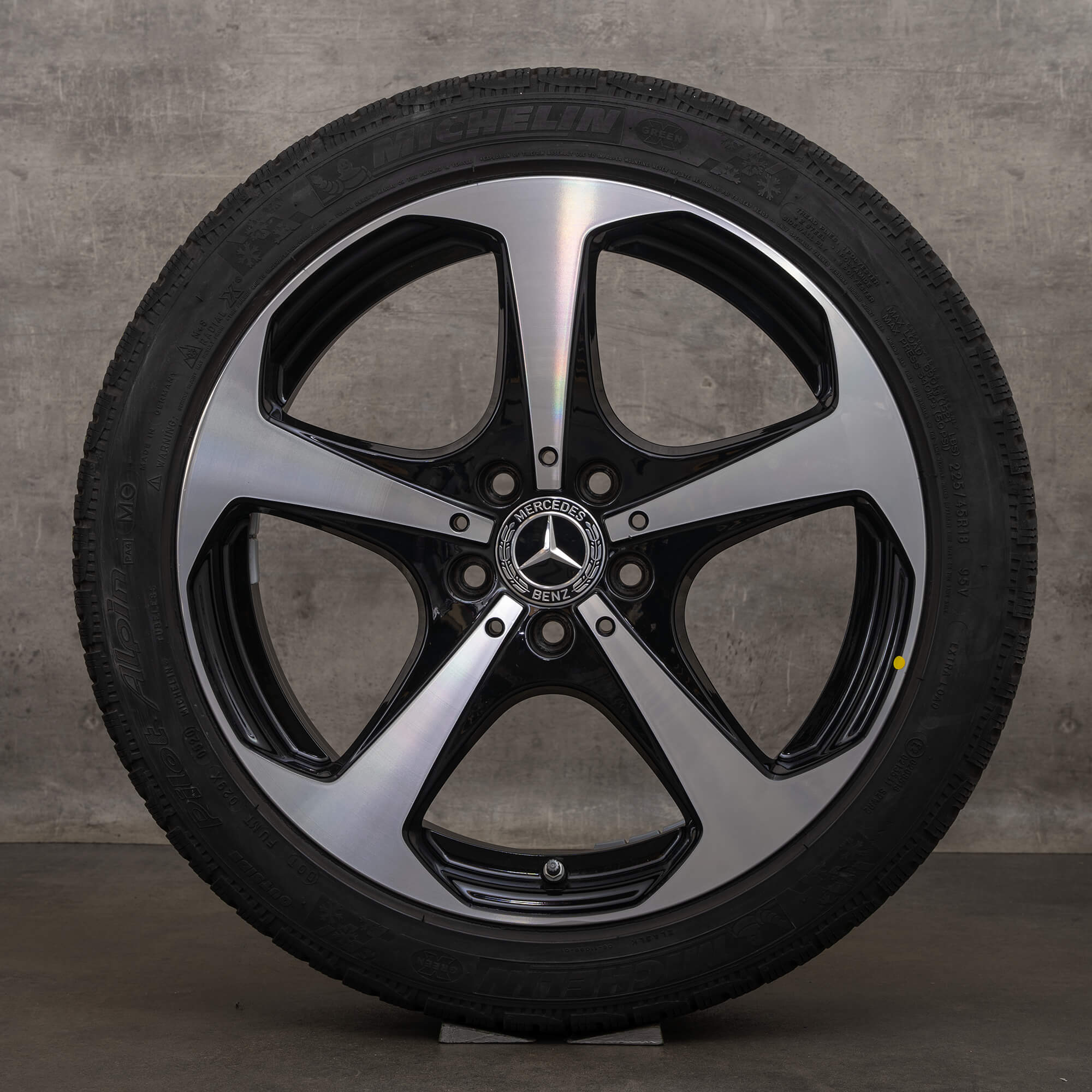 Originele Mercedes Benz C-Klasse winterwielen 18 inch W205 S205 A205 C205 velgen A2054014600 A2054014700 zwart hoogglans