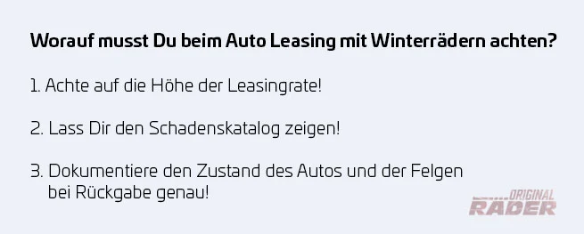 Was ist zu beachten bei Auto Leasing Winterreifen?