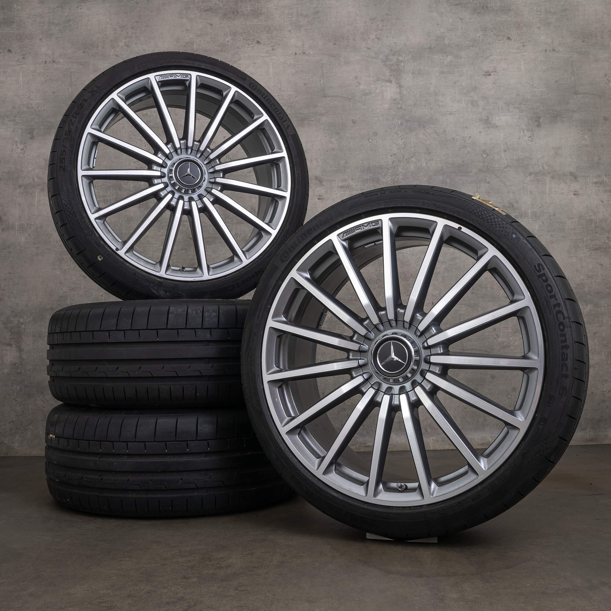 OEM Mercedes Benz GLA AMG 35 45 winter wheels 21 inch X247 H247 rims A2474012200 himalaya grey high-sheen