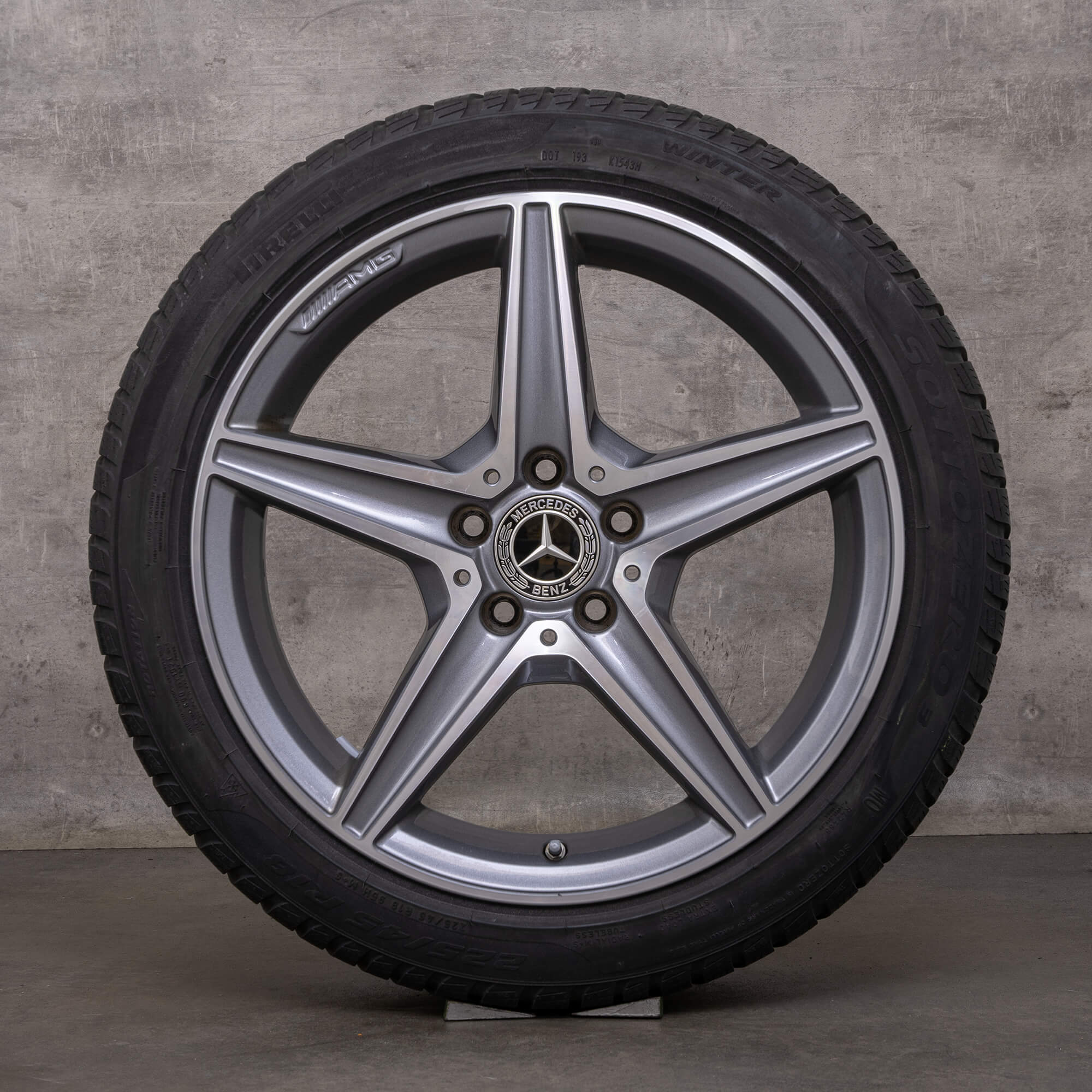 OEM AMG Mercedes Benz C-Class OEM winter wheels 18 inch W205 S205 C205 A205 rims A2054011100 himalaya gray glossy turned