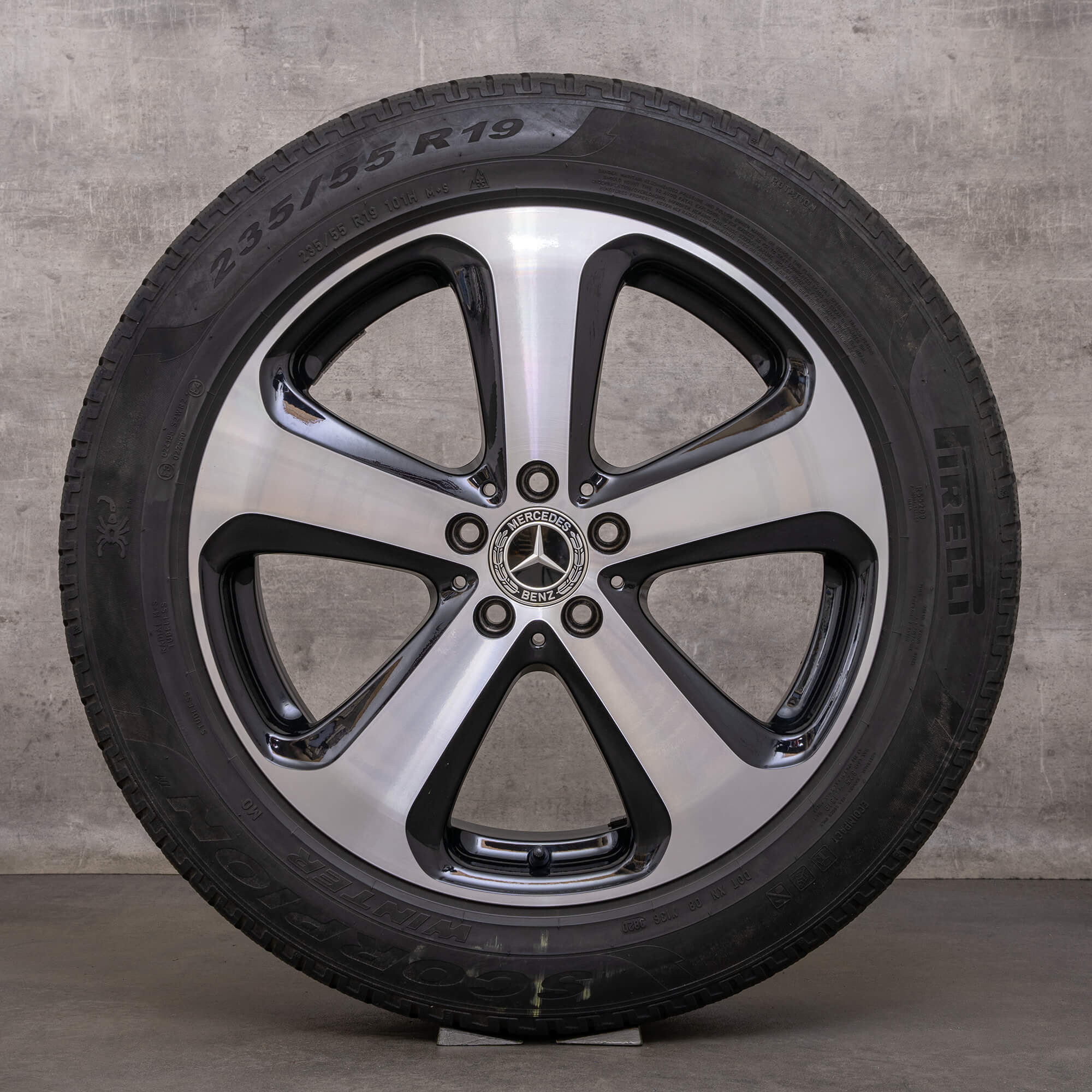 Originální zimni alu kola Mercedes Benz GLC 19" X253 C253 disky A2534011000 černé lesklé soustružené