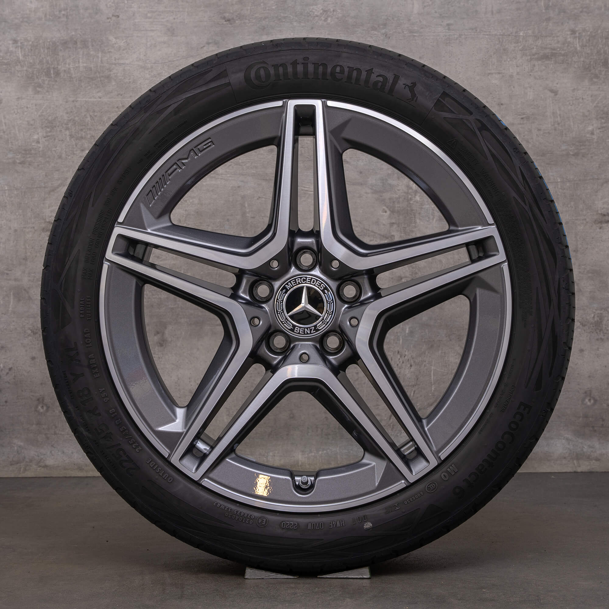 Originele Mercedes Benz C-klasse AMG wintervelgen 18 inch W205 S205 C205 A205 velgen A2054019500 A2054019600 himalayagrijs glanzend gedraaid