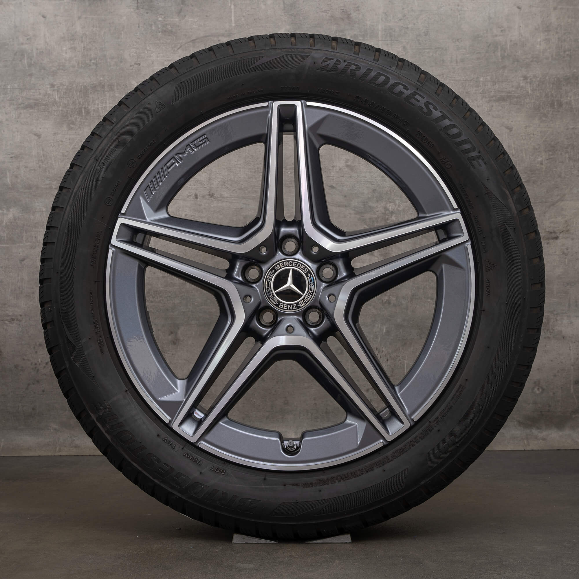 OEM AMG Mercedes GLA H247 GLB X247 19 inch winter tires rims A2474011500 himalaya grey high-sheen