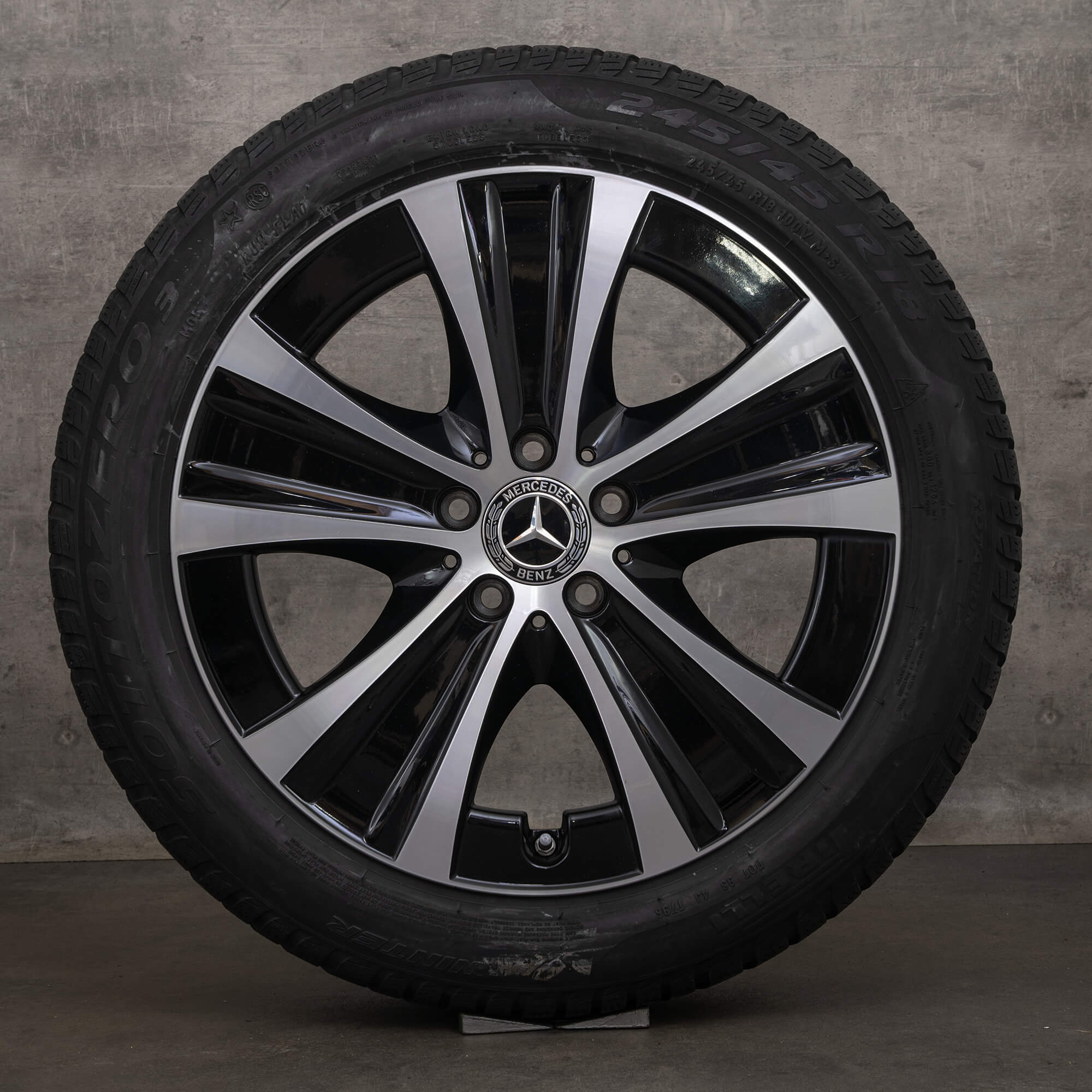 Jante de iarnă originale Mercedes Benz Clasa E 18 inch W213 S213 C238 A238 jante A2134013700 negru lucios 6,5 mm