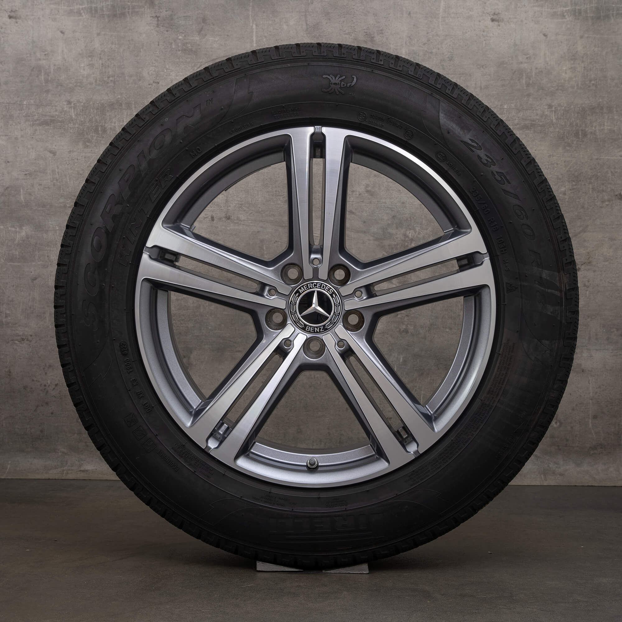 OEM Mercedes Benz GLC winter wheels 18 inch X253 C253 rims tires A2534014500 himalaya grey