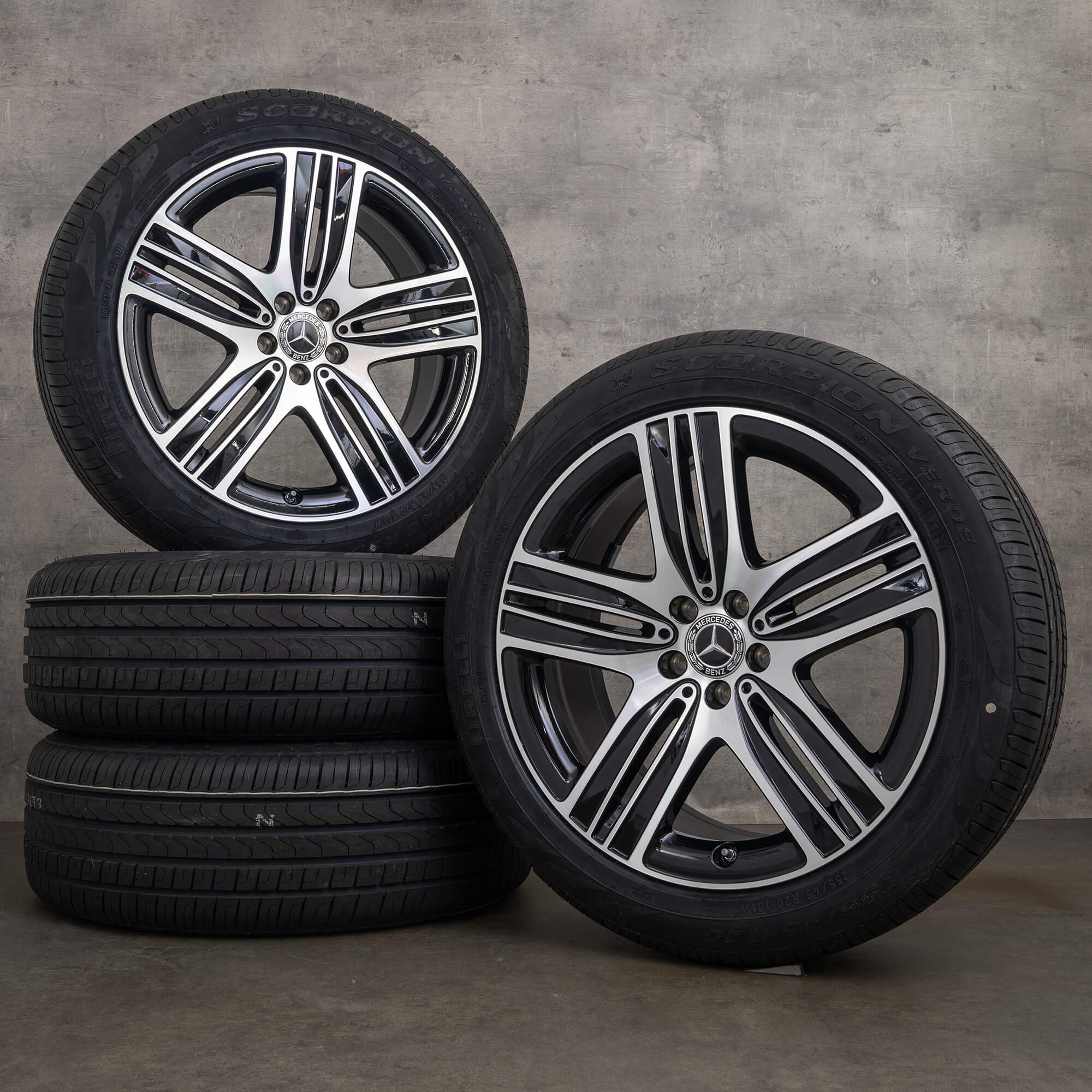 Jantes originais Mercedes EQC N293 de 20 polegadas para pneus verão A2934010400 A2934010600 preto brilhante