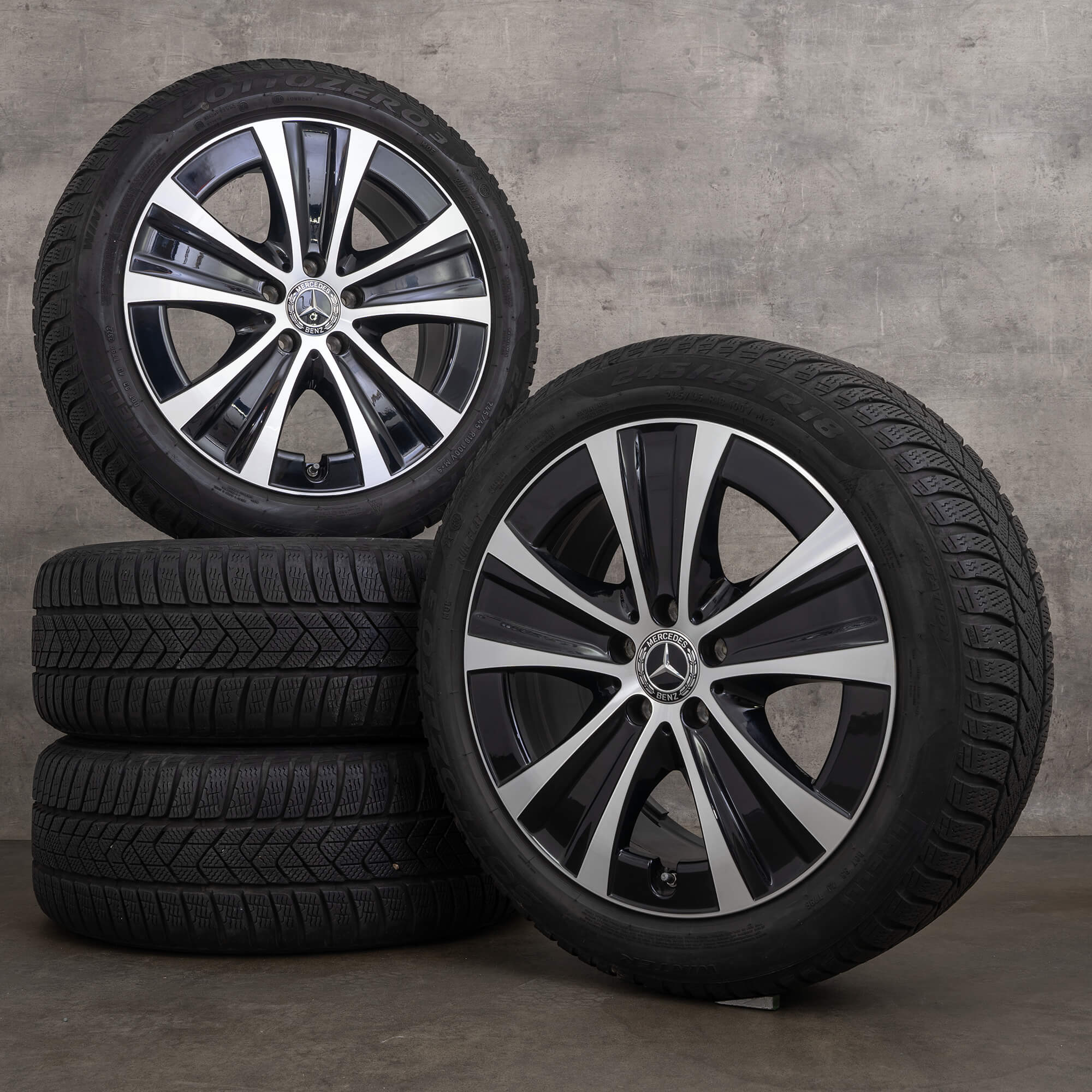 Jante de iarnă Mercedes Benz Clasa E originale 18 inch W213 S213 C238 A238 jante A2134013700 negru lucios