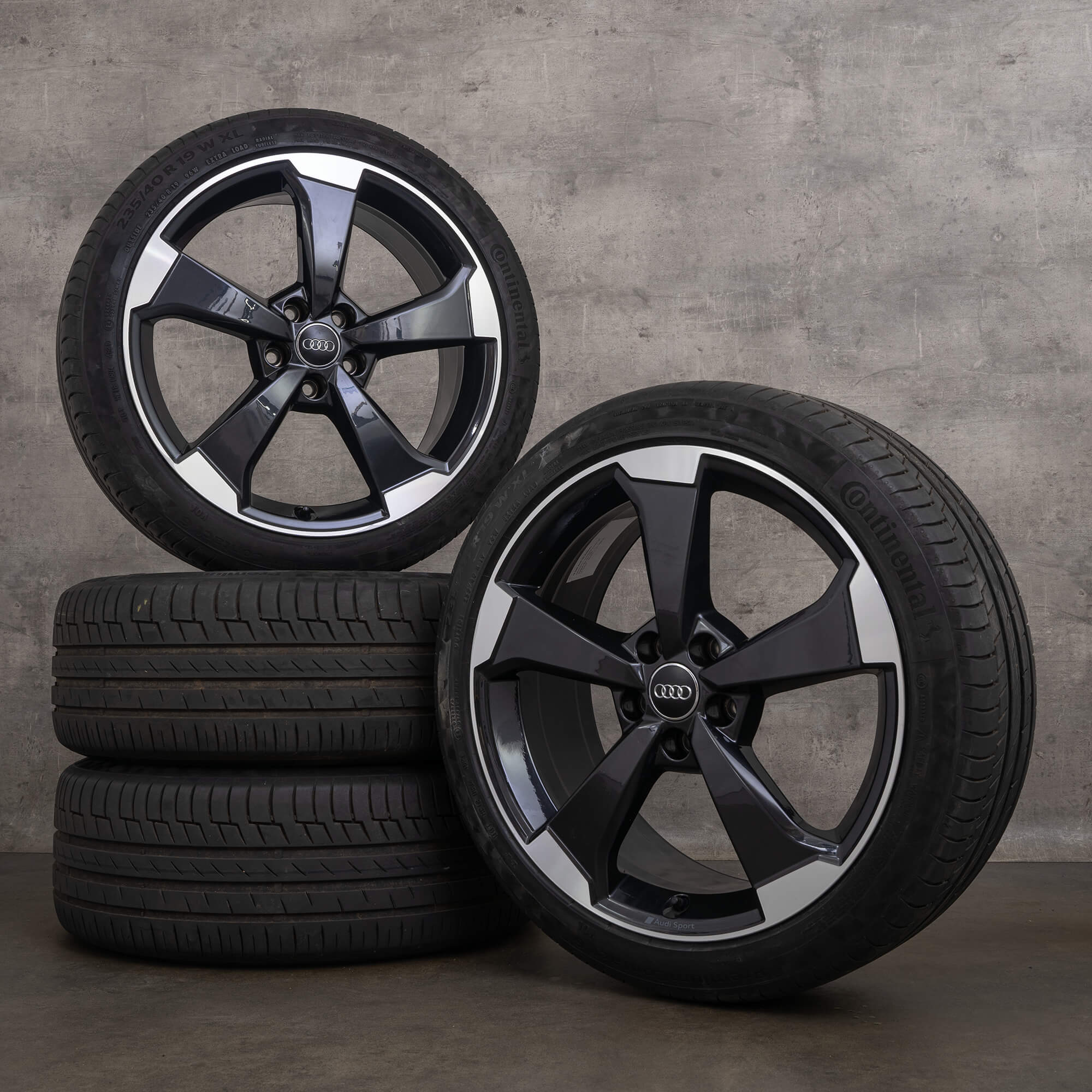 Jante originale Audi Q2 SQ2 19 inch GA roți de vară 81A601025M rotor negru lucios