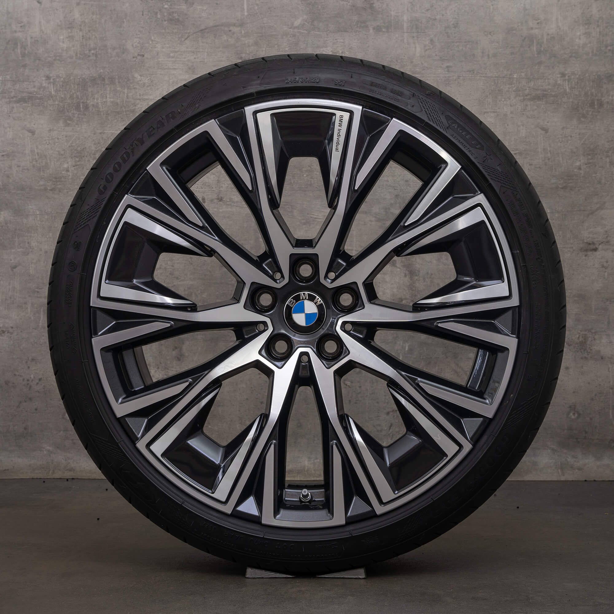 Jante originale BMW Seria 4 și i4 Roți de vară G26 20 inch 8747310 8747311 Stil 862i gri miezul nopții strălucitor