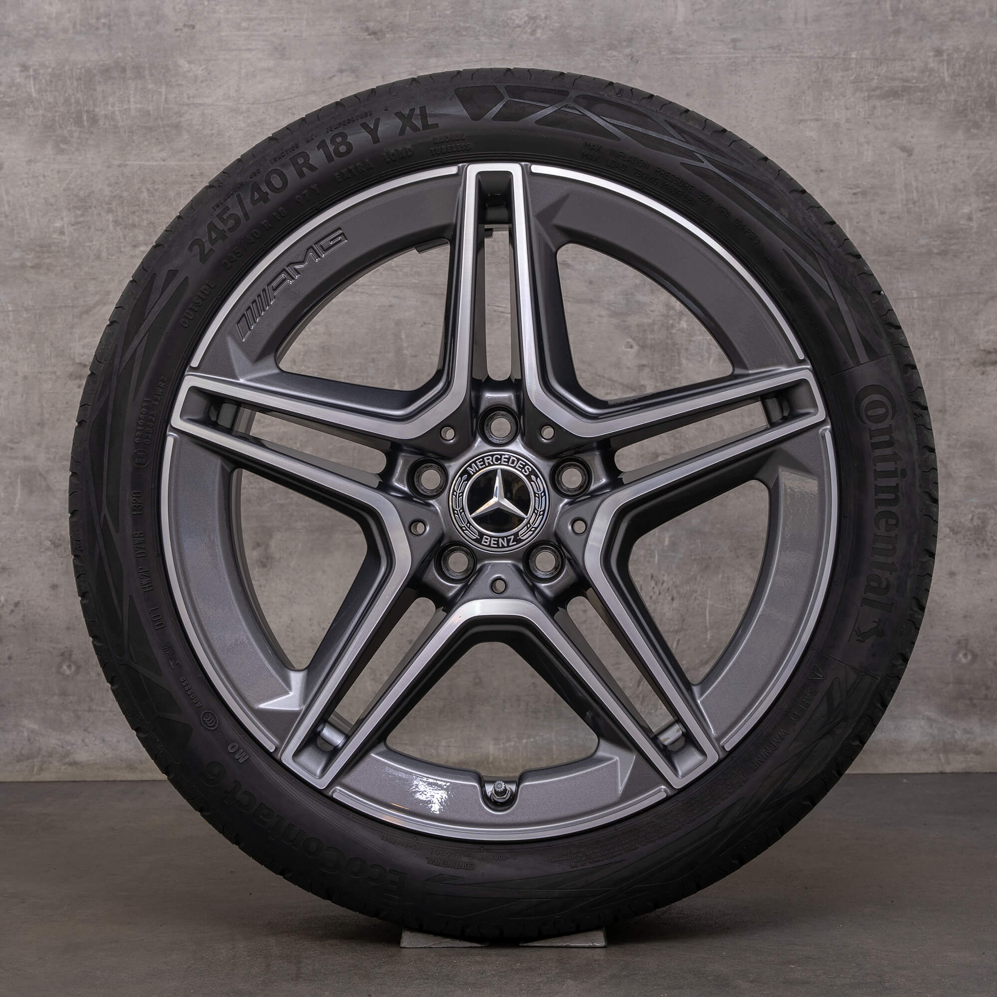 Originele Mercedes Benz C-klasse AMG wintervelgen 18 inch W205 S205 C205 A205 velgen A2054019500 A2054019600 himalayagrijs glanzend gedraaid